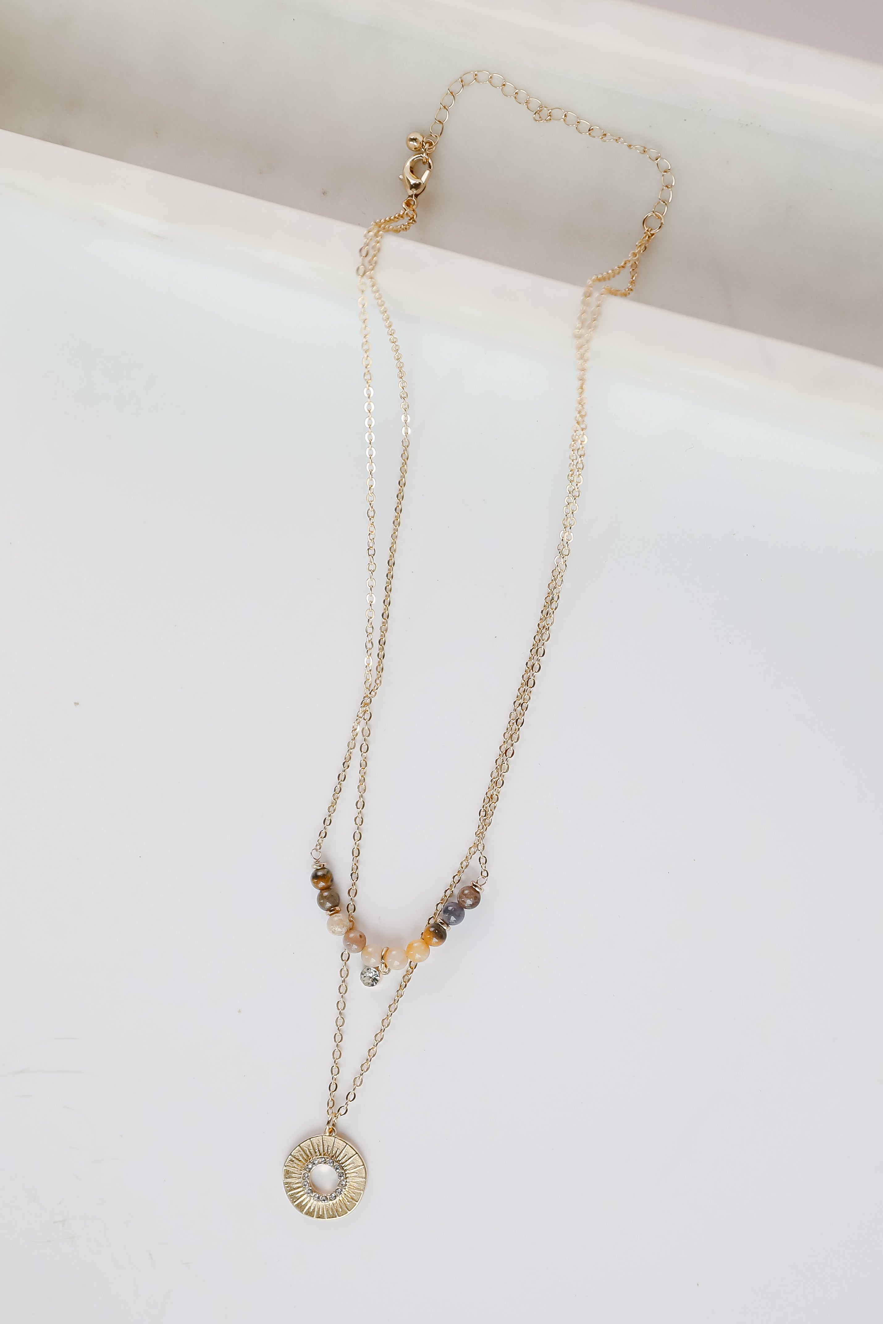 FINAL SALE - Abby Natural Beaded Layered Necklace