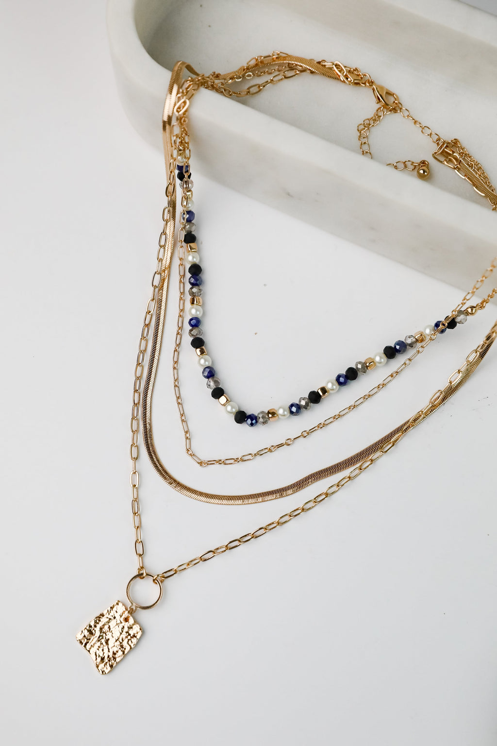 FINAL SALE - Elena Blue Layered Chain Necklace