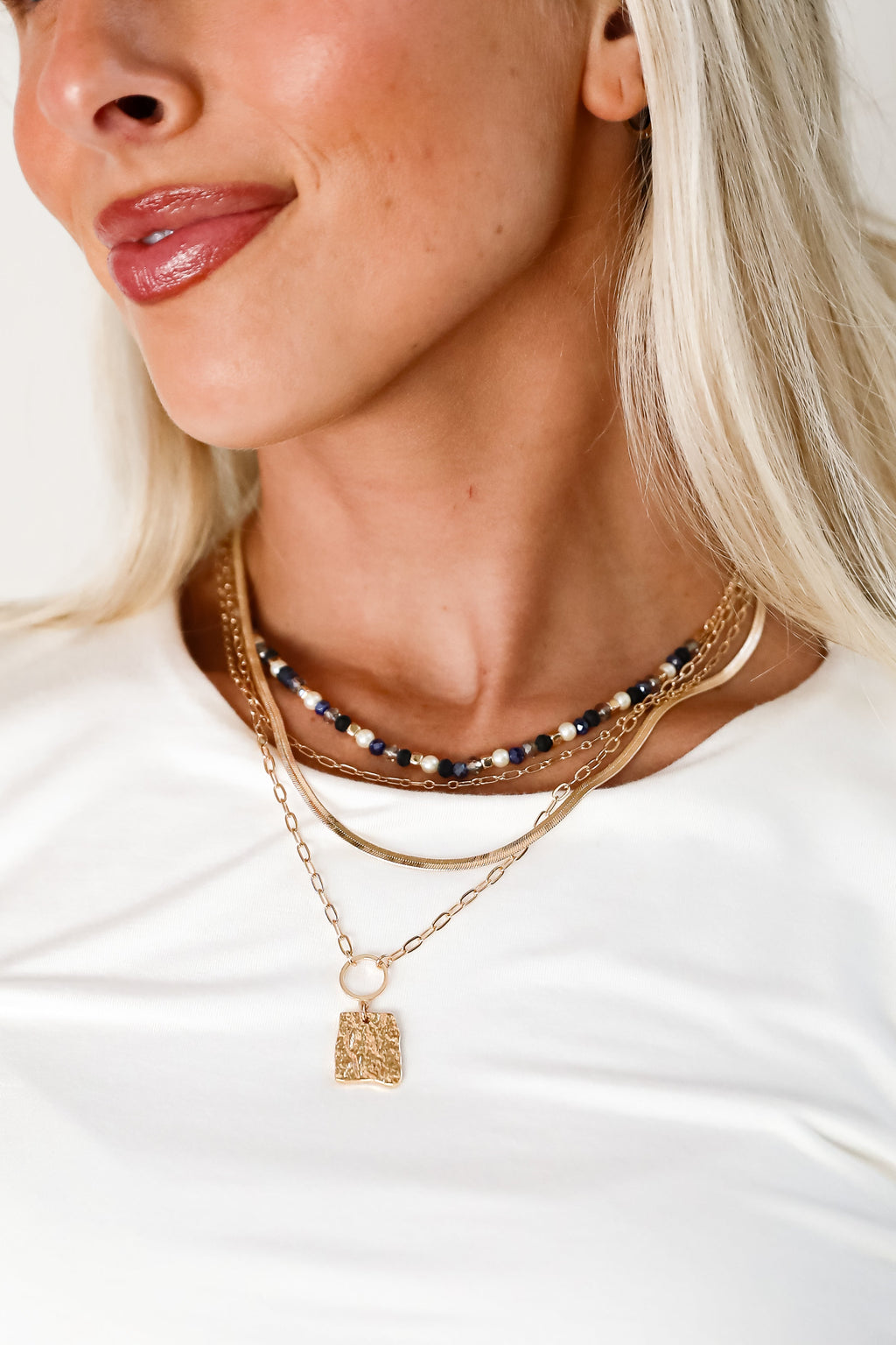 FINAL SALE - Elena Blue Layered Chain Necklace