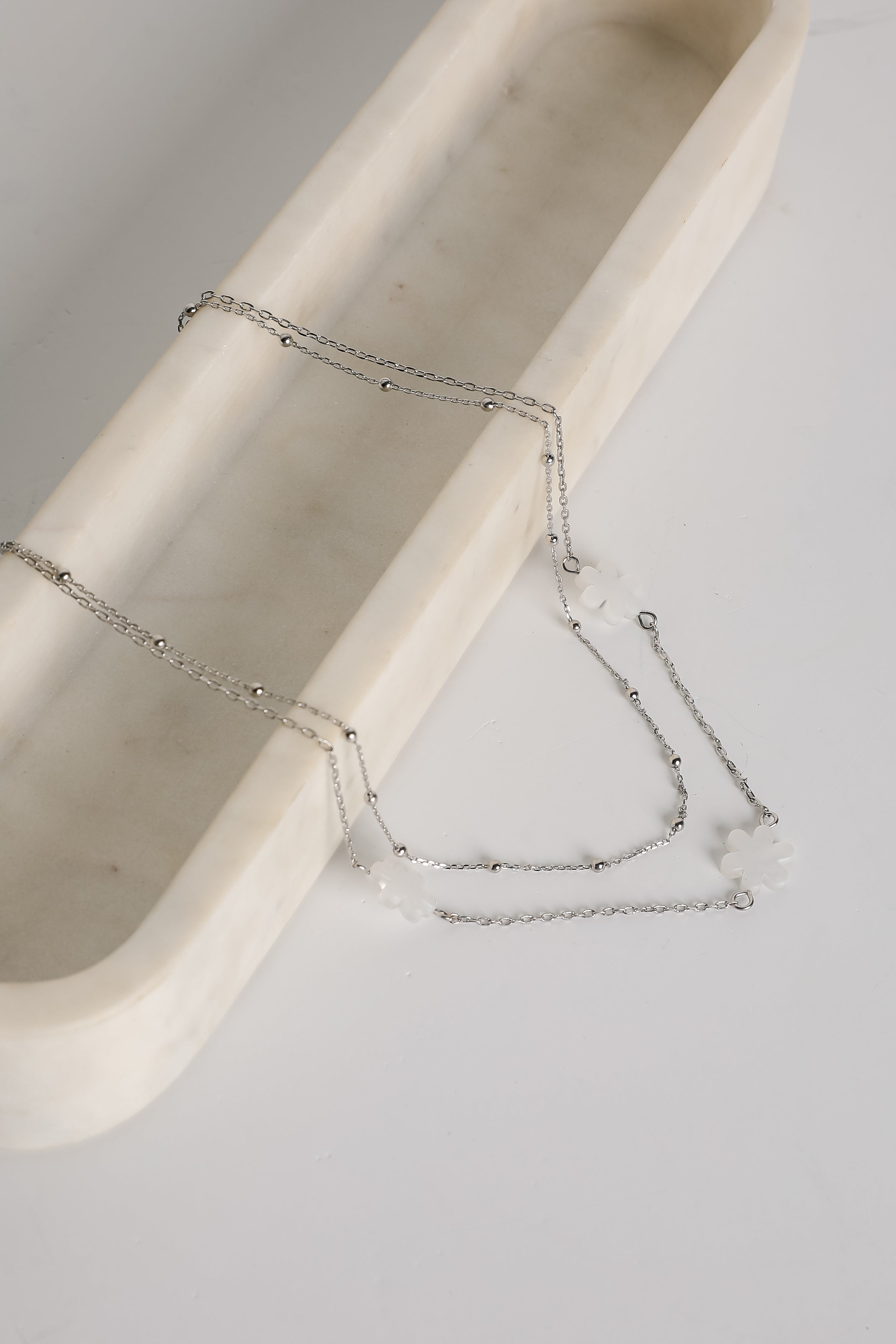 Alexa Cream Flower Charm Necklace