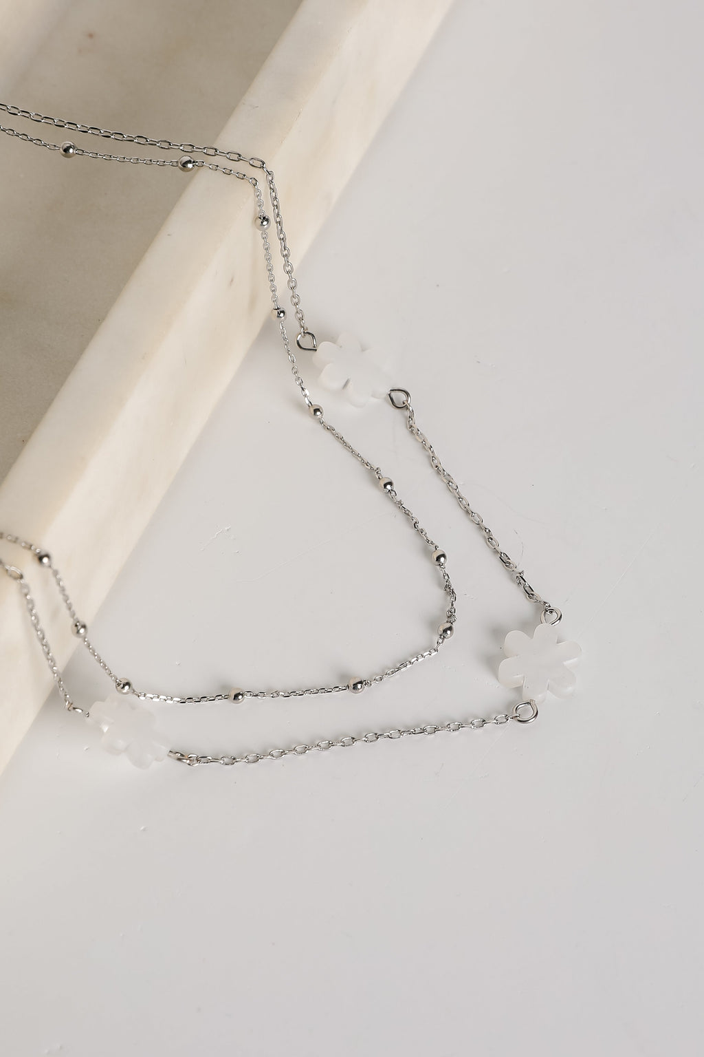 Alexa Cream Flower Charm Necklace