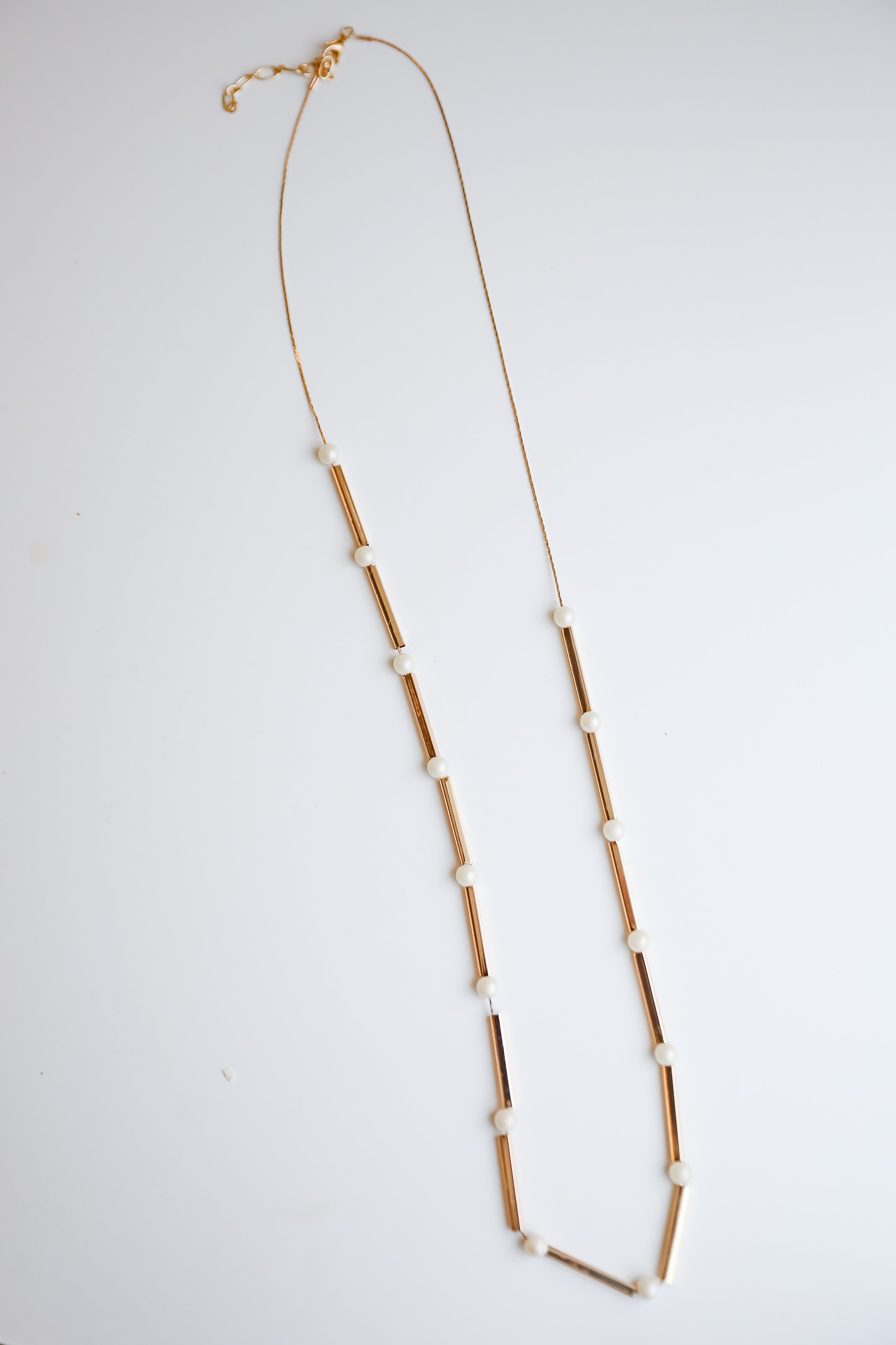 FINAL SALE - Lucy Gold Pearl Chain Necklace