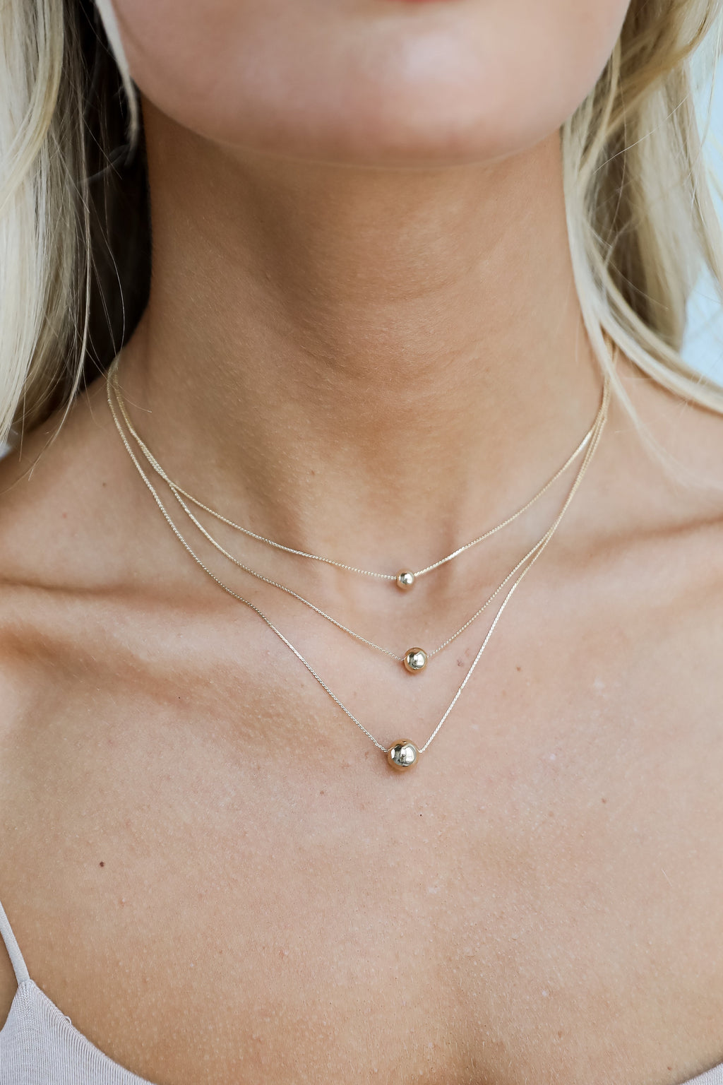 FINAL SALE - Charlotte Gold Layered Bead Charm Necklace