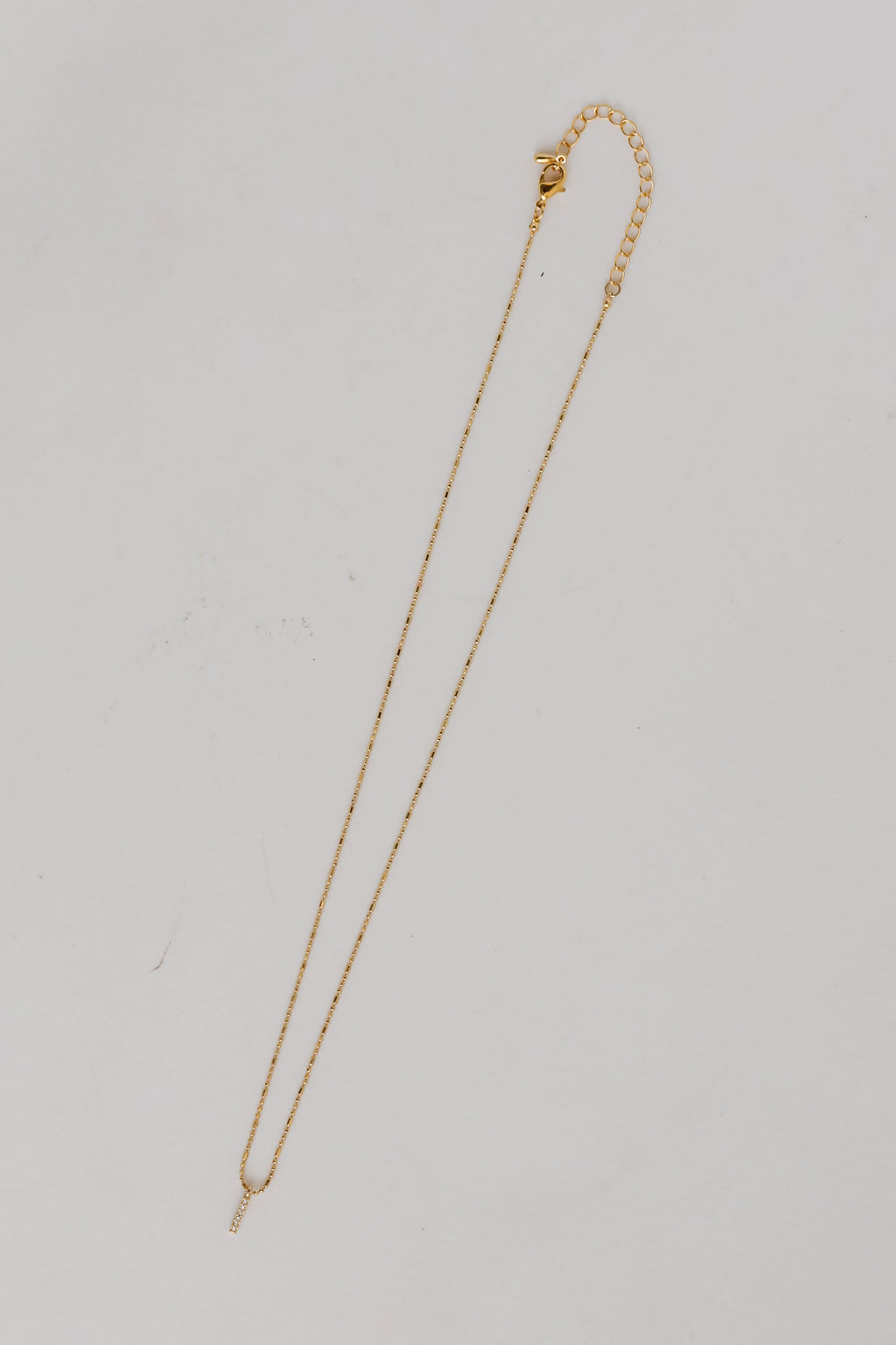 FINAL SALE - Heidi Gold Rhinestone Bar Charm Necklace