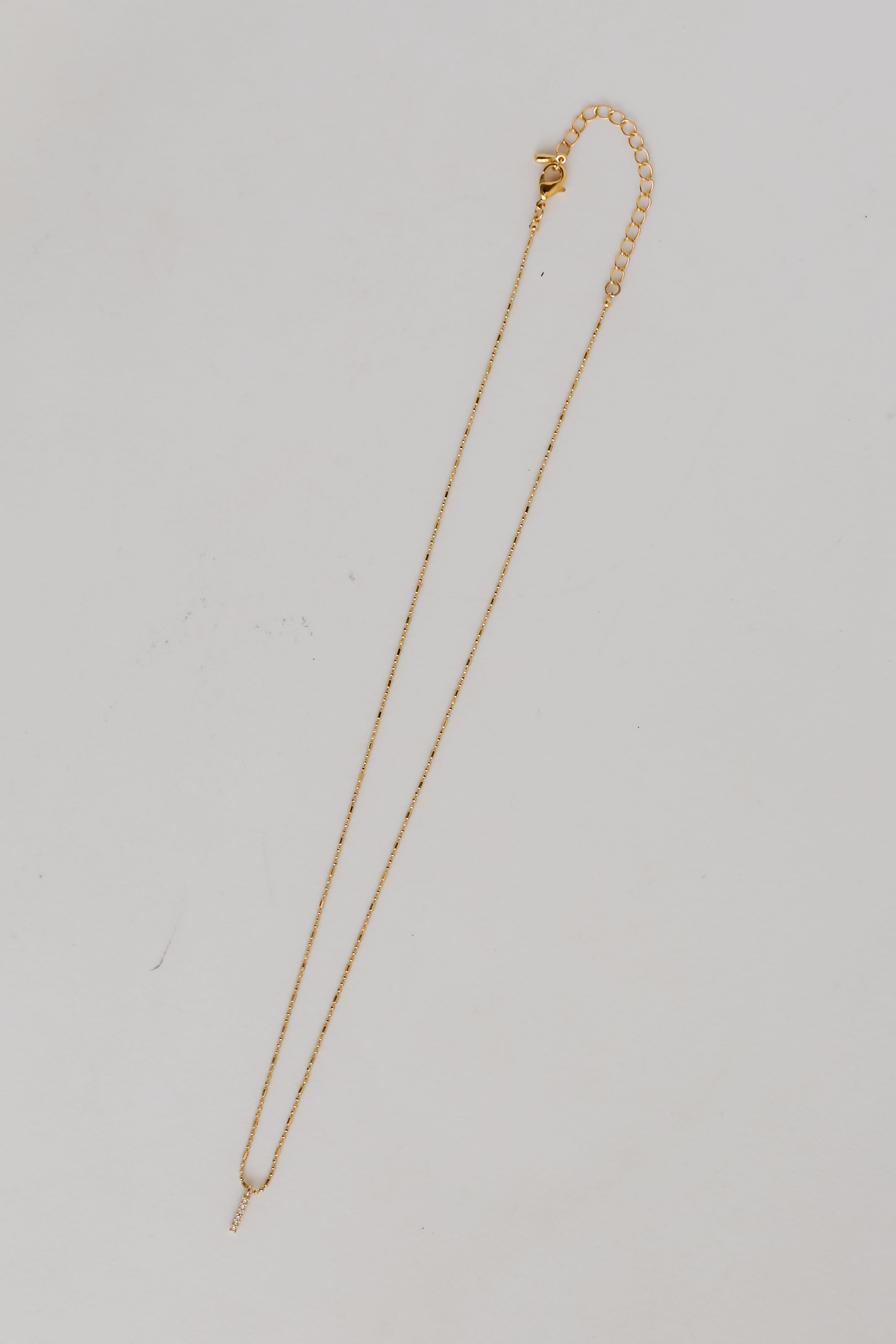 FINAL SALE - Heidi Gold Rhinestone Bar Charm Necklace