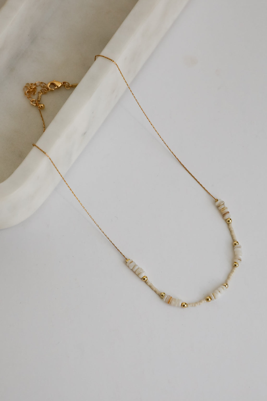 FINAL SALE - Ayla Gold Beaded Chain Necklace