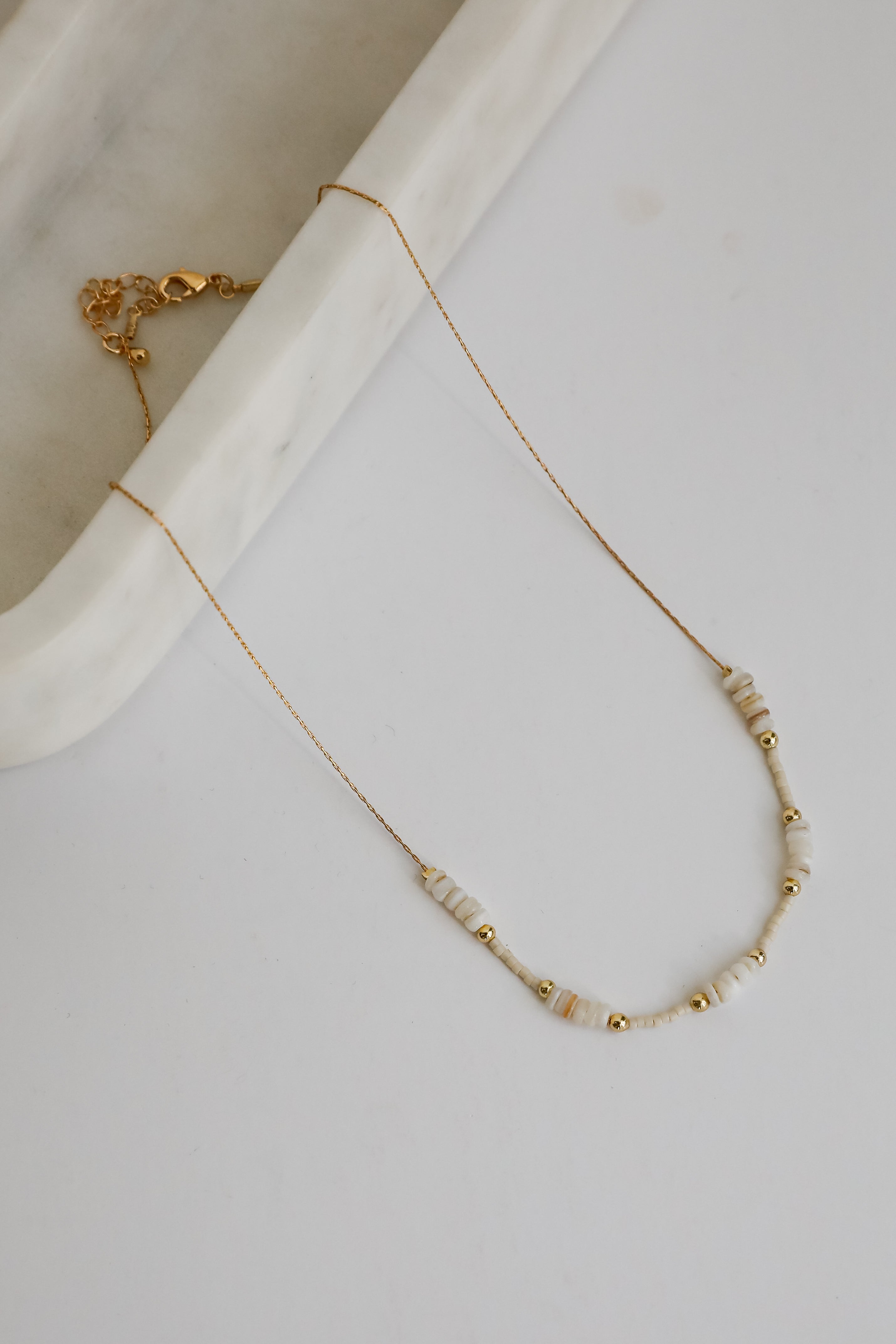 FINAL SALE - Ayla Gold Beaded Chain Necklace