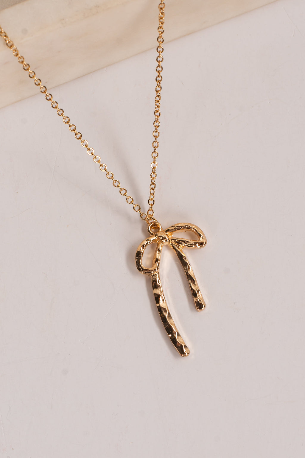 Harley Gold Bow Charm Necklace