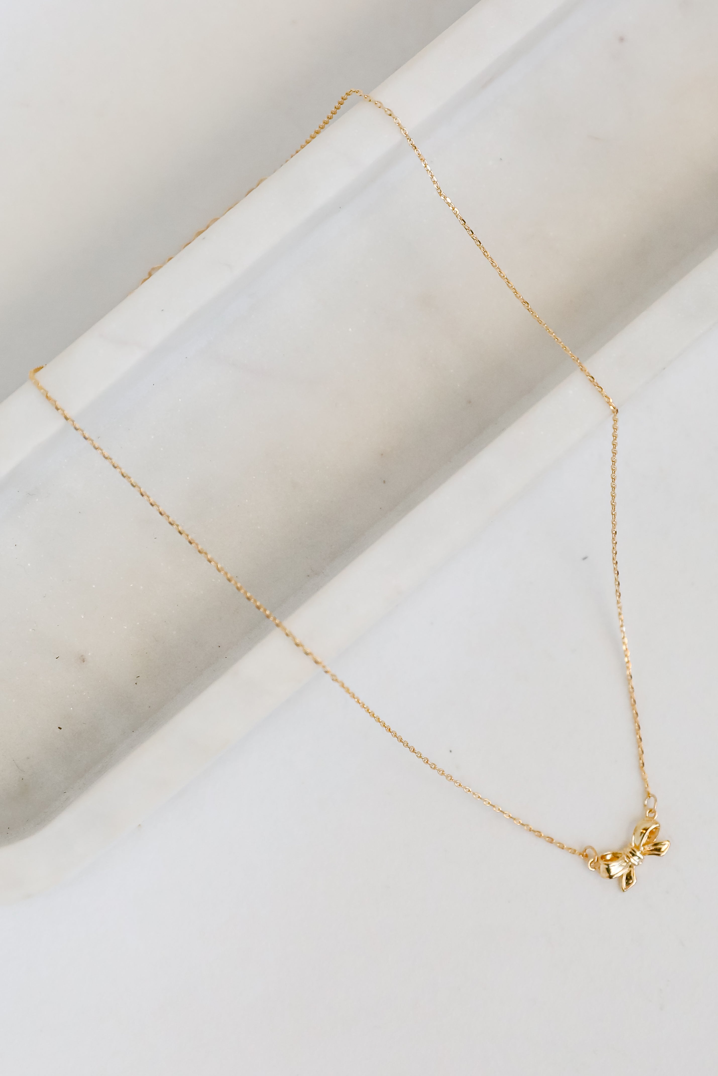 FINAL SALE - Brooke Gold Bow Charm Necklace