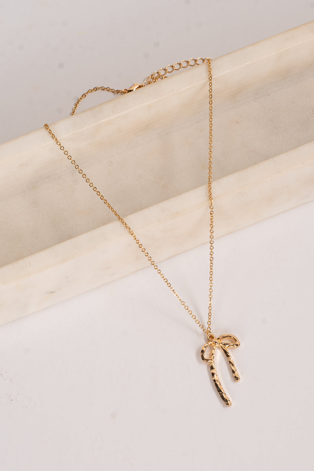 Harley Gold Bow Charm Necklace