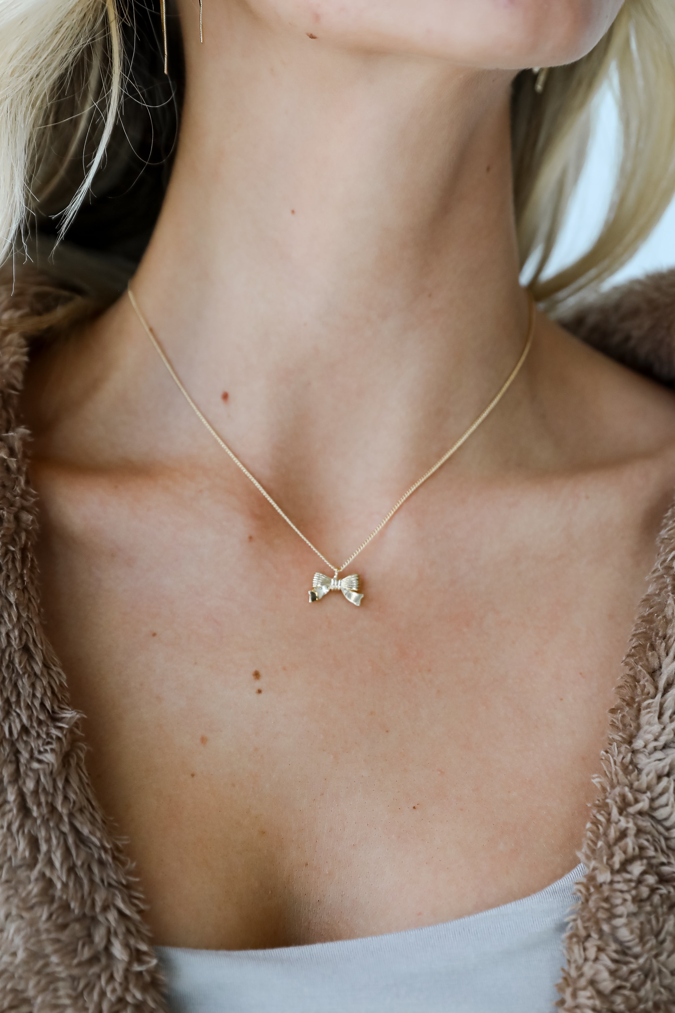 FINAL SALE - Gemma Gold Bow Charm Necklace