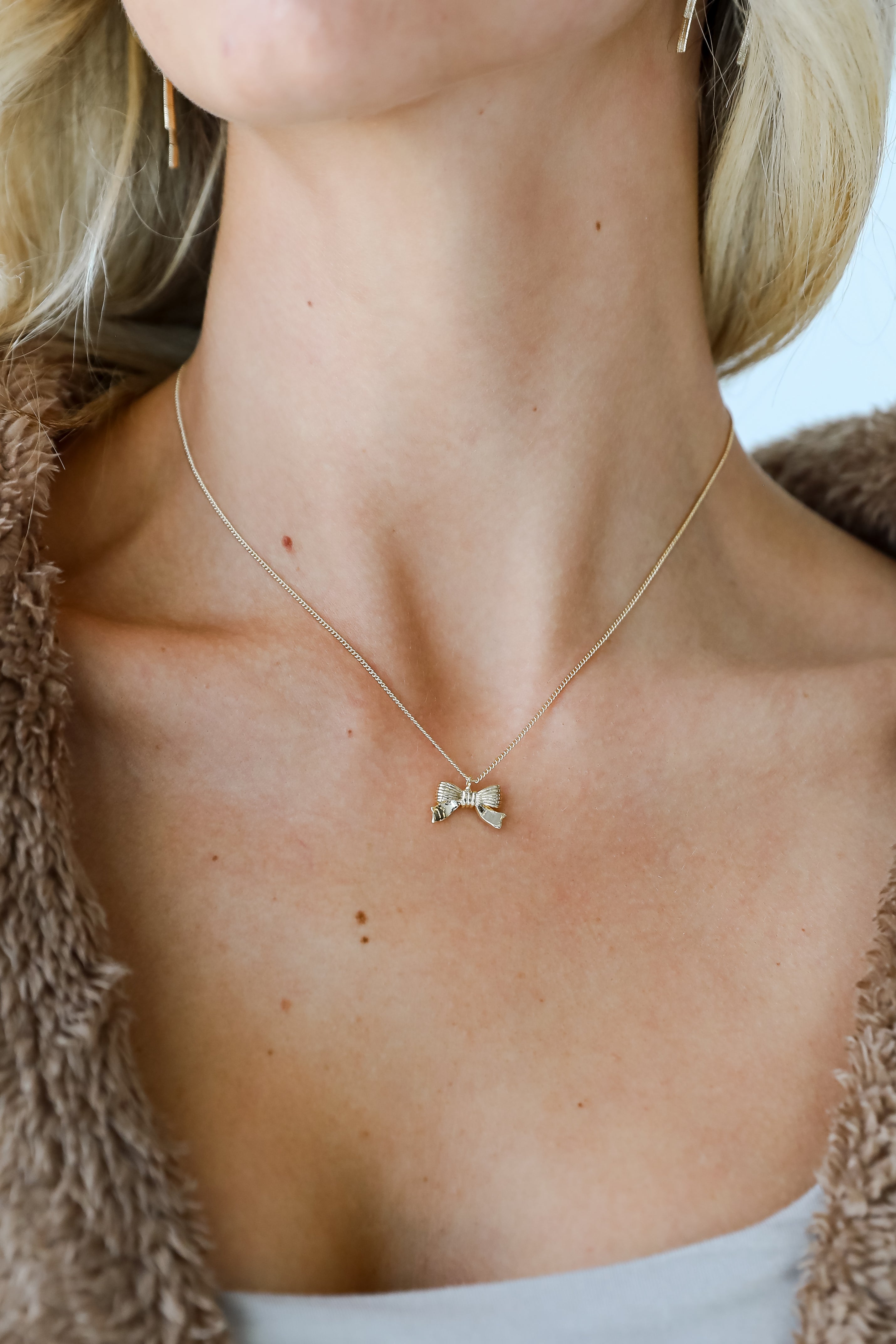FINAL SALE - Gemma Gold Bow Charm Necklace