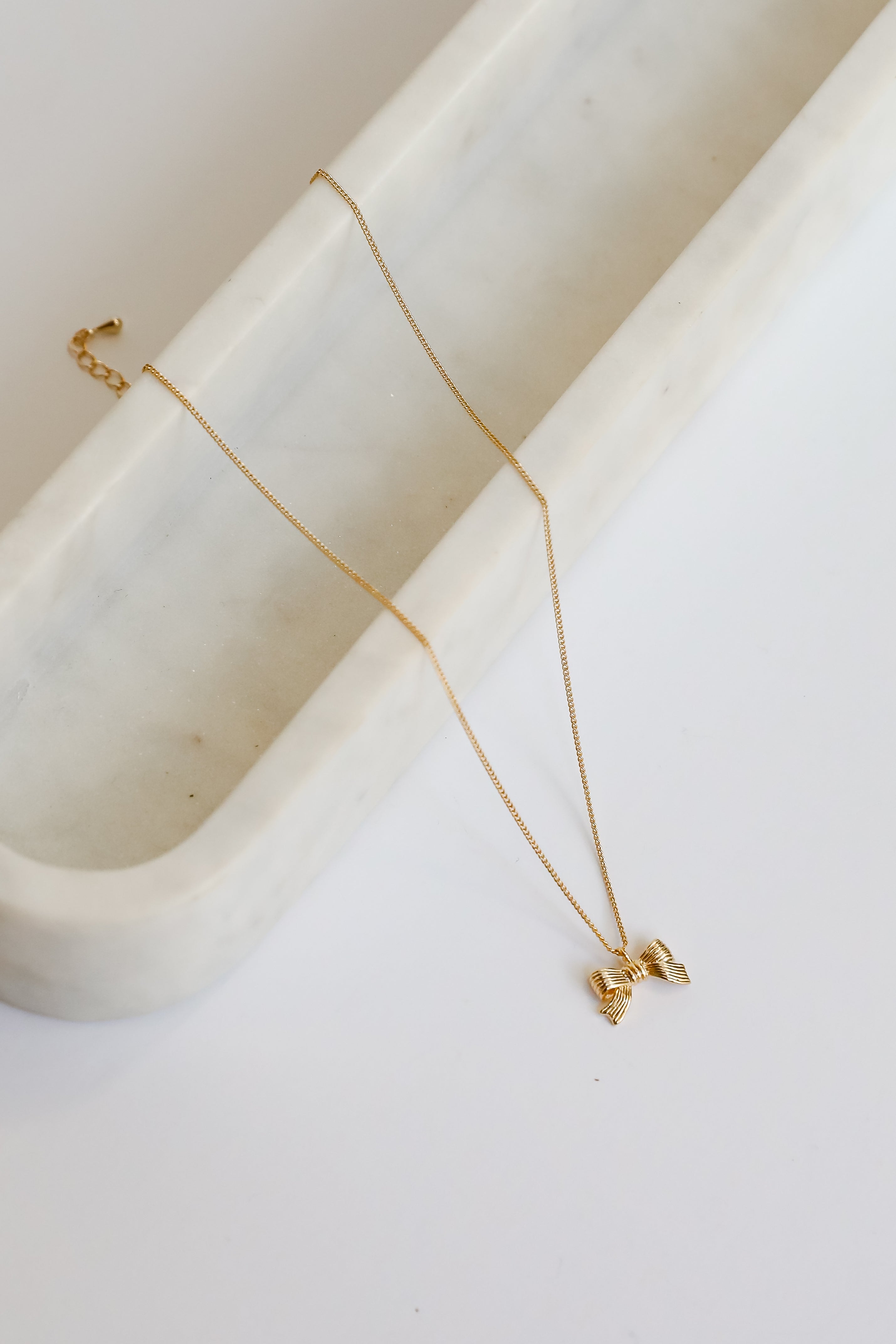FINAL SALE - Gemma Gold Bow Charm Necklace