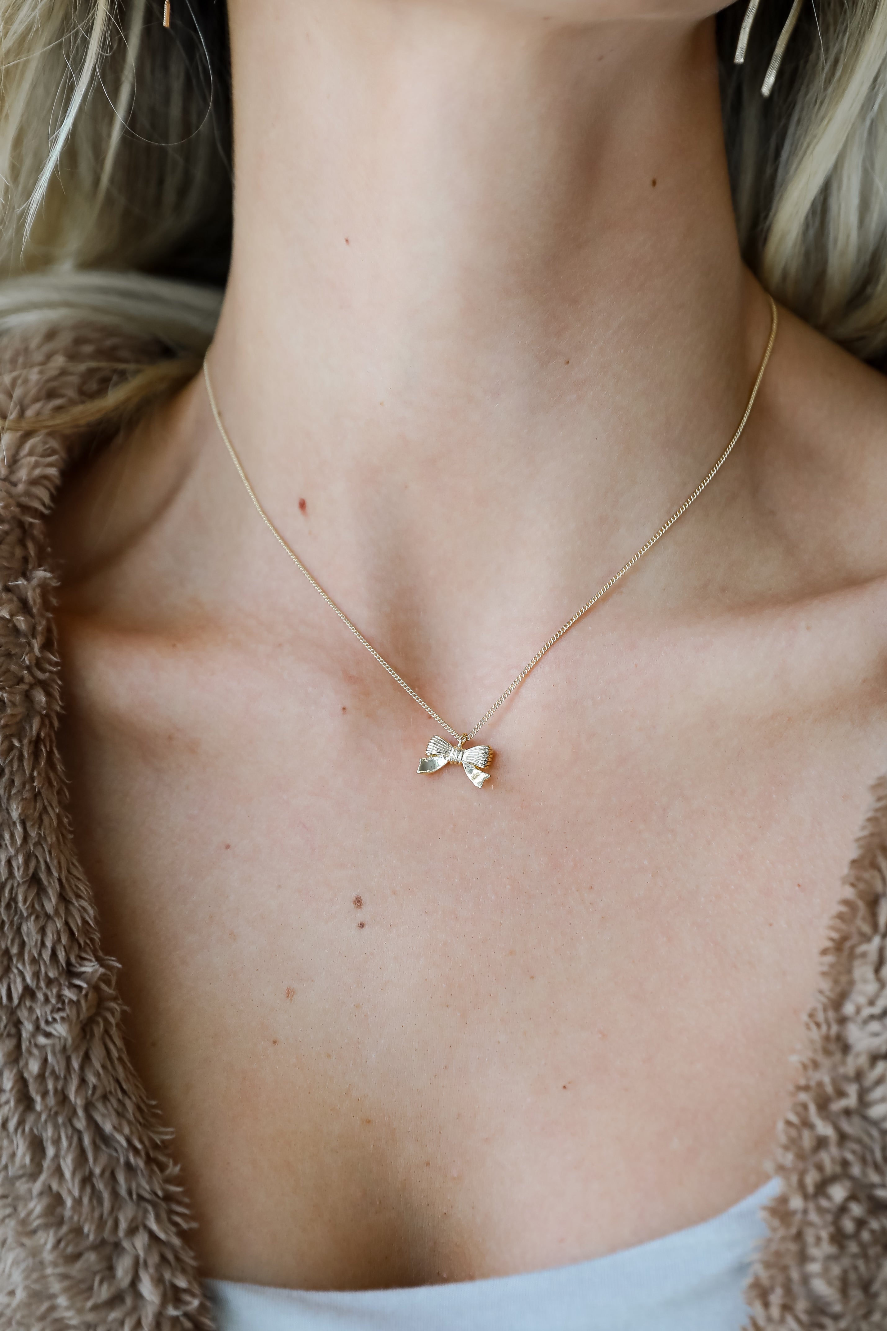 FINAL SALE - Gemma Gold Bow Charm Necklace