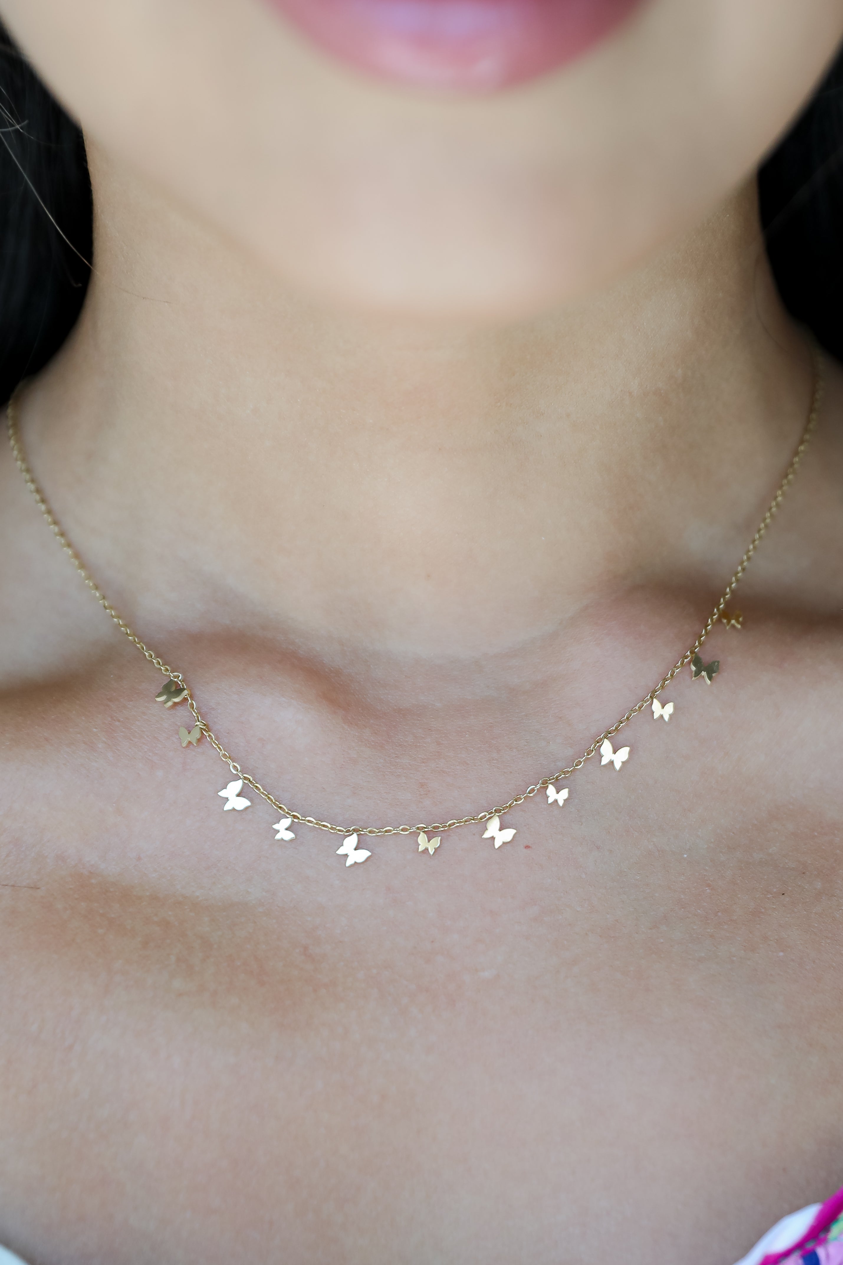 FINAL SALE - Amelia Gold Butterfly Charm Necklace
