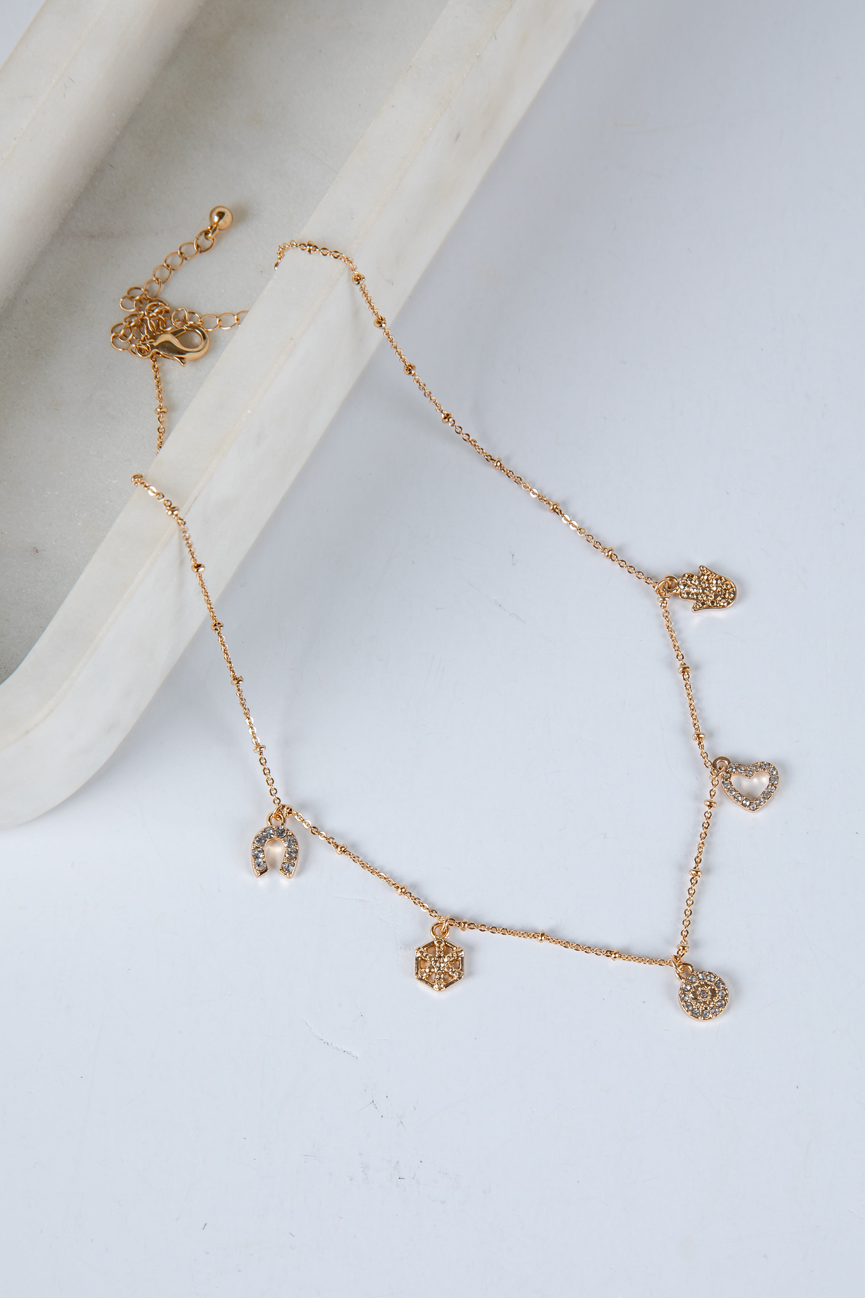 Brittany Gold Charm Necklace