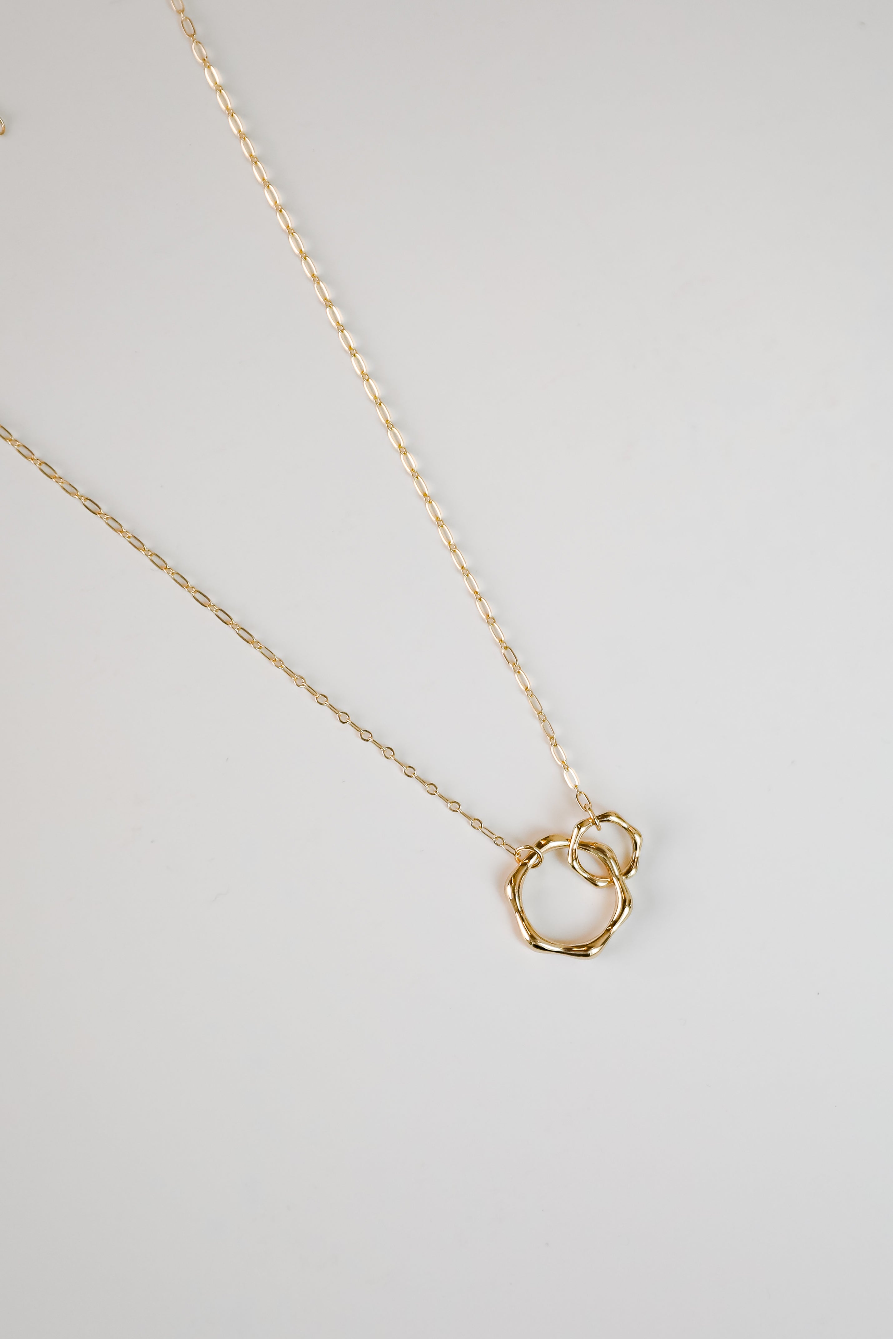 FINAL SALE - Mallory Gold Circle Charm Necklace