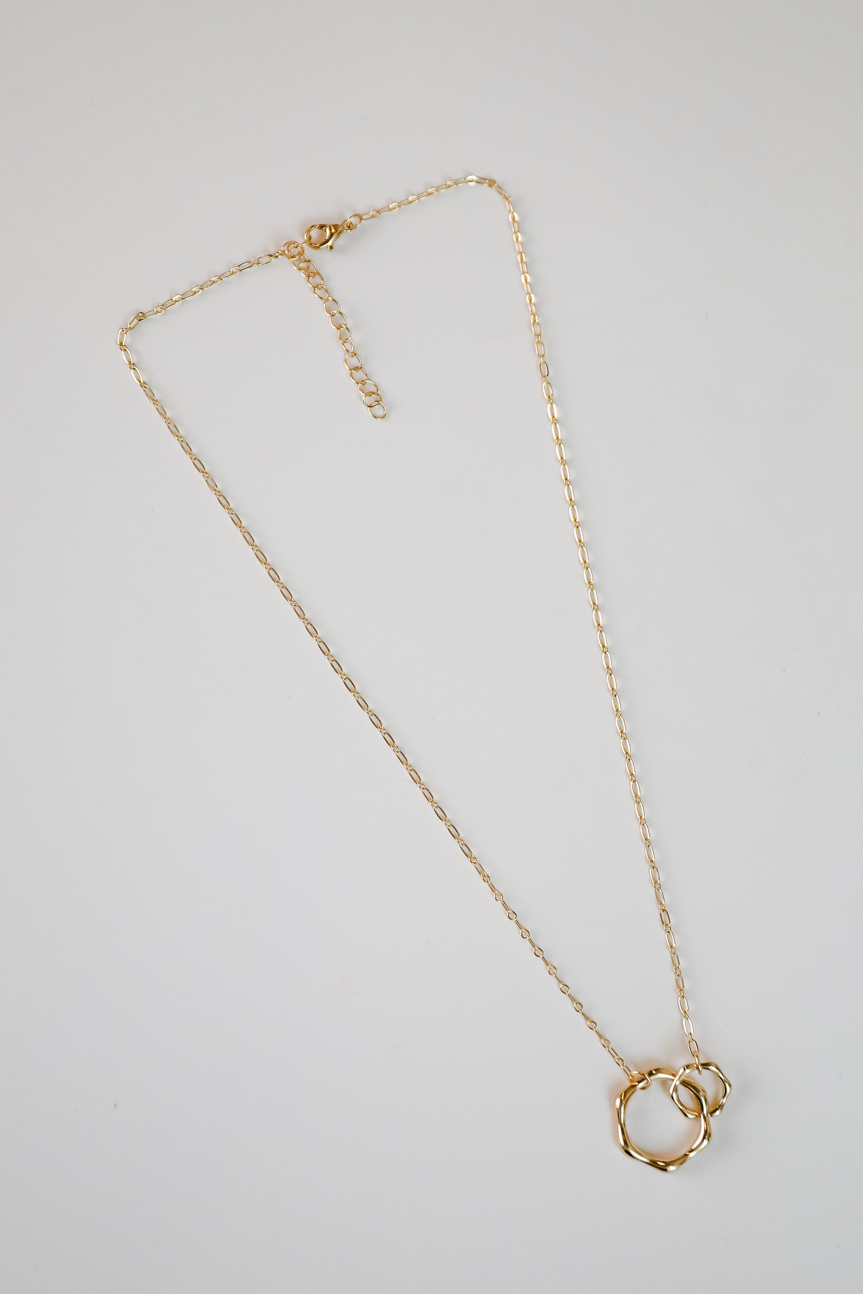 FINAL SALE - Mallory Gold Circle Charm Necklace