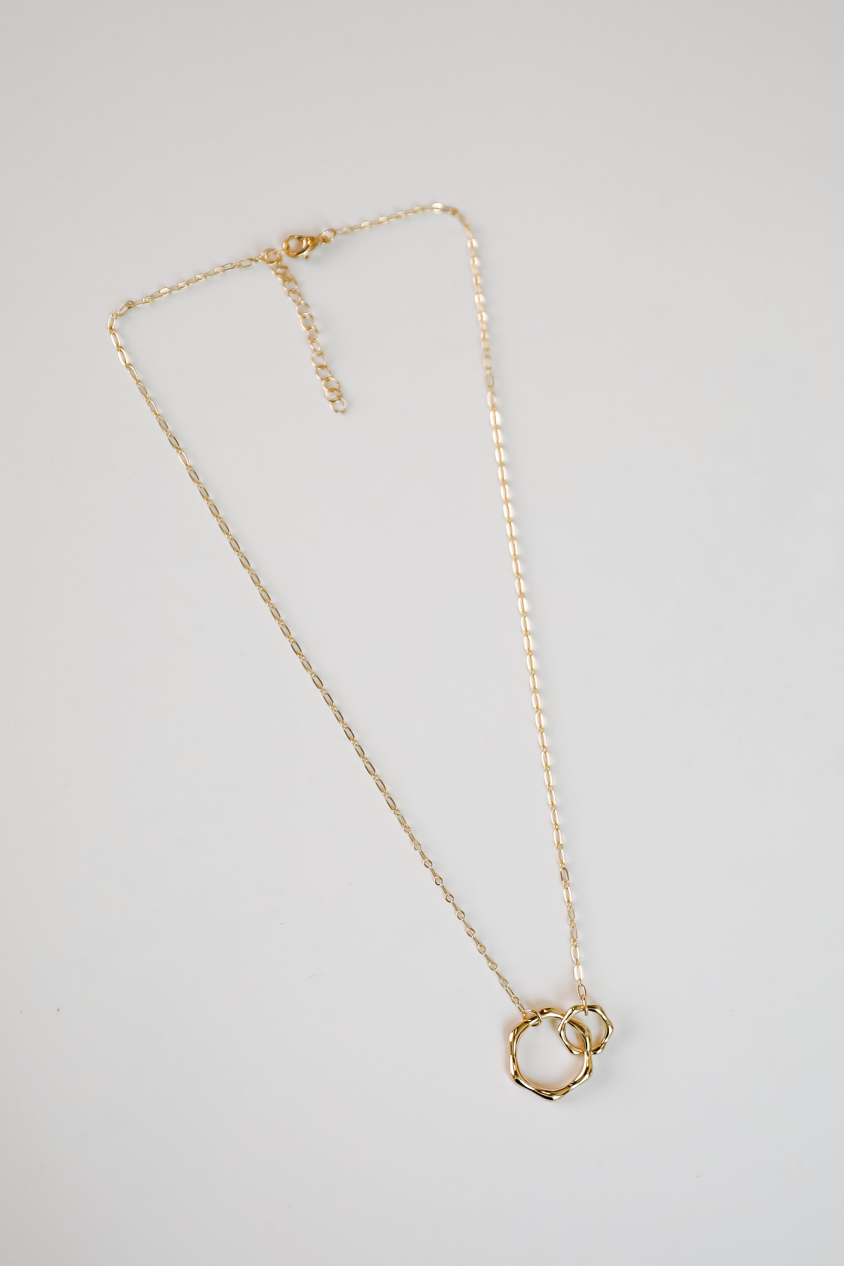FINAL SALE - Mallory Gold Circle Charm Necklace