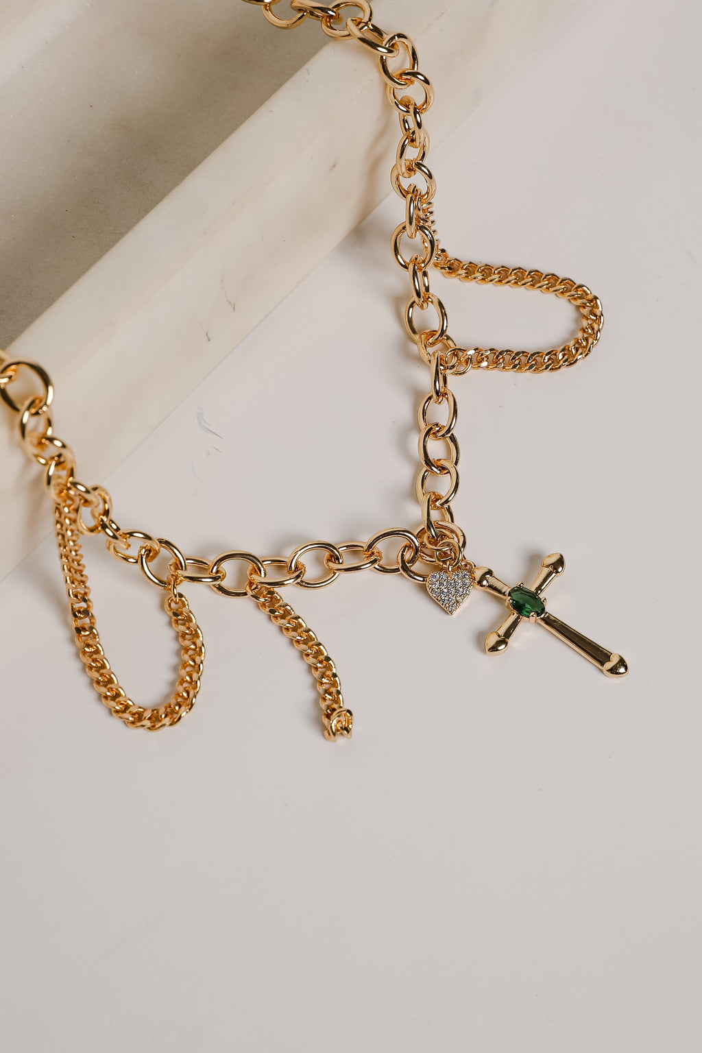 Sophie Gold Cross Charm Necklace