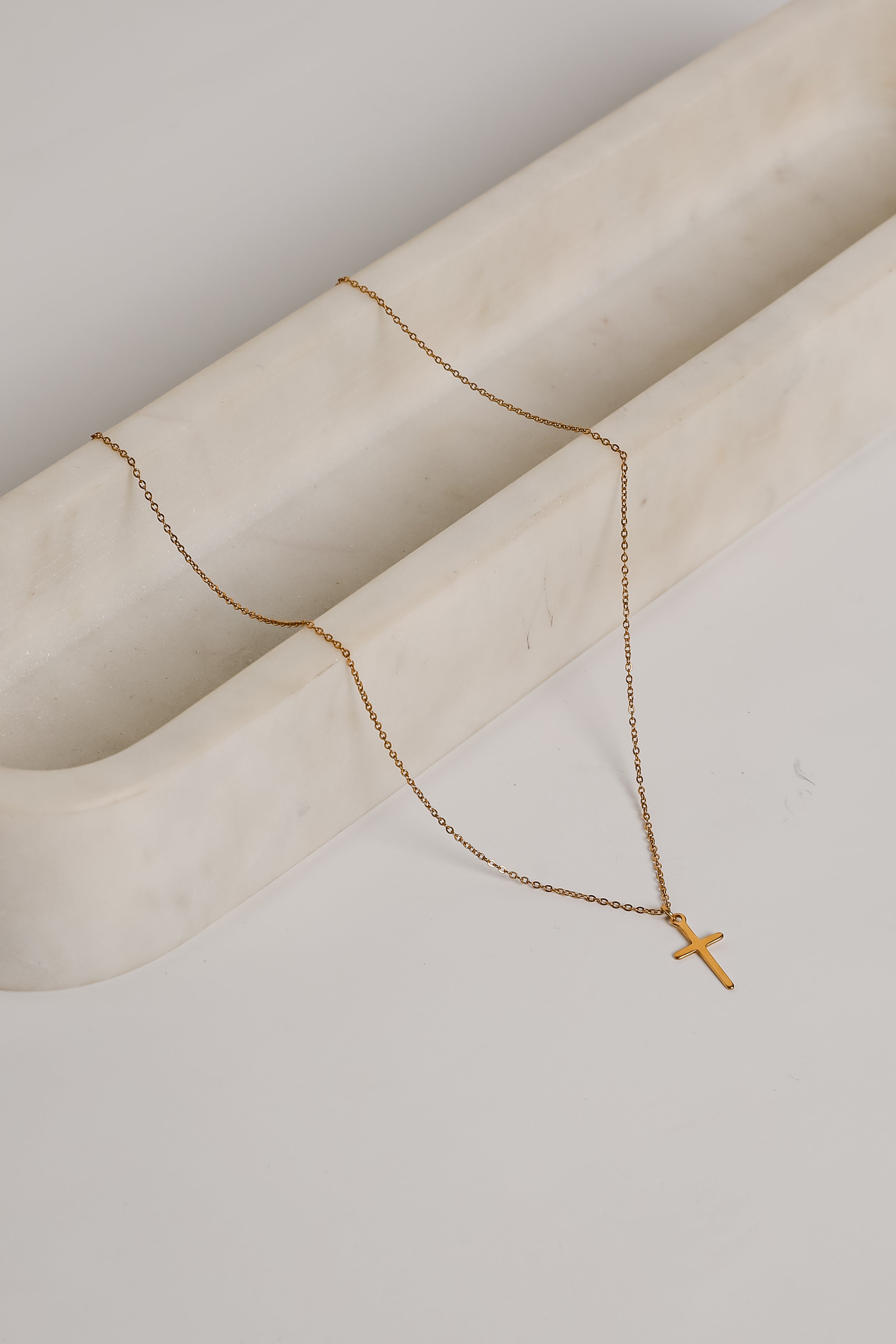 Paisley Gold Cross Charm Necklace