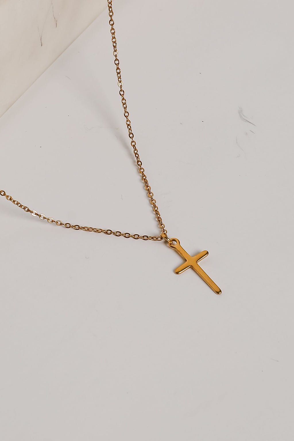 Paisley Gold Cross Charm Necklace