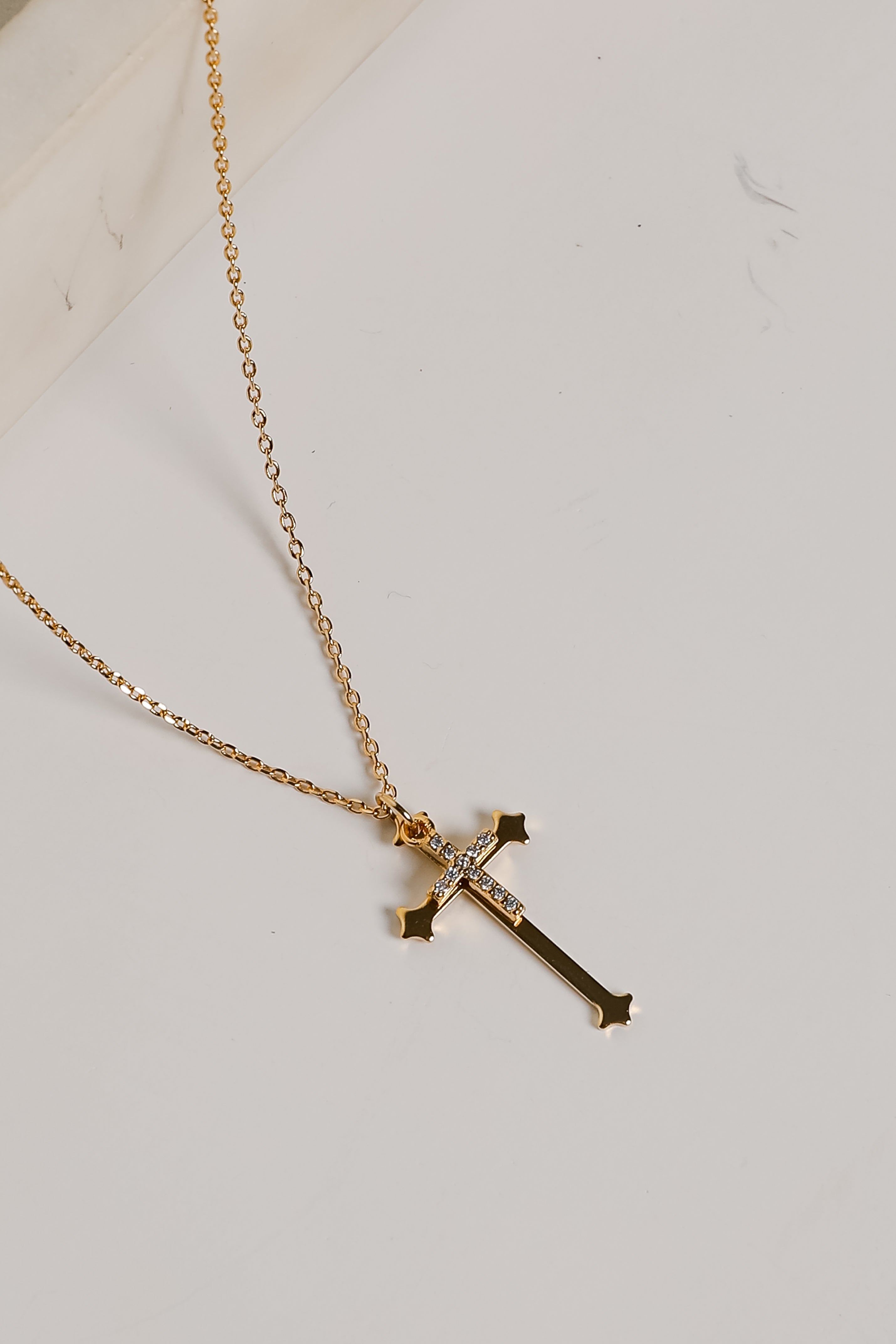 Ella Gold Cross Charm Necklace