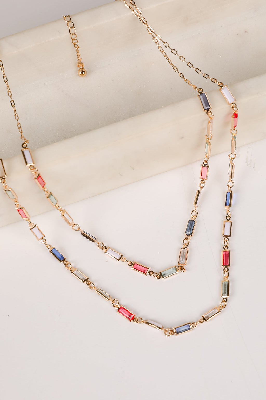 Diana Gold Gemstone Layered Necklace