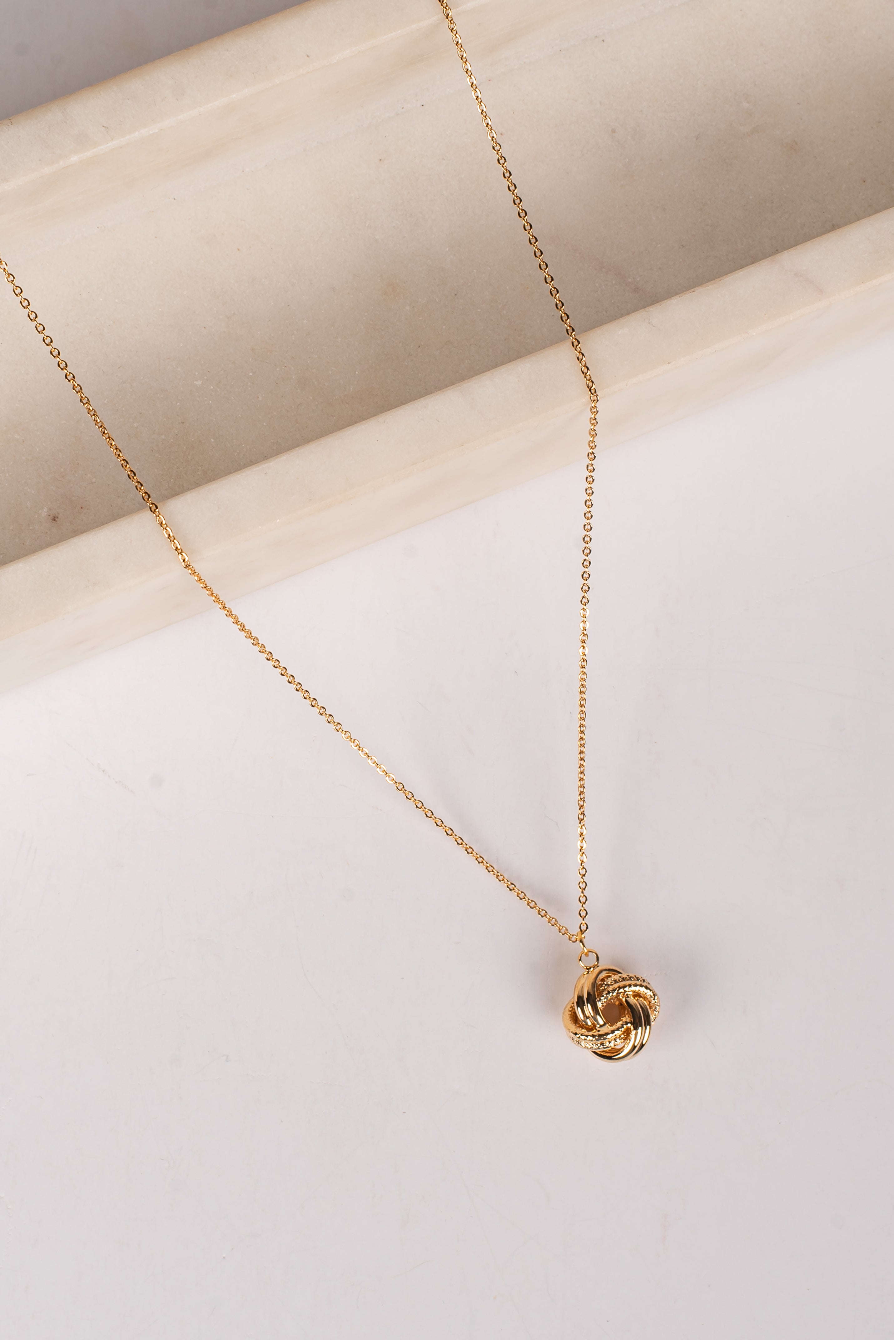 Tessa Gold Knot Charm Necklace
