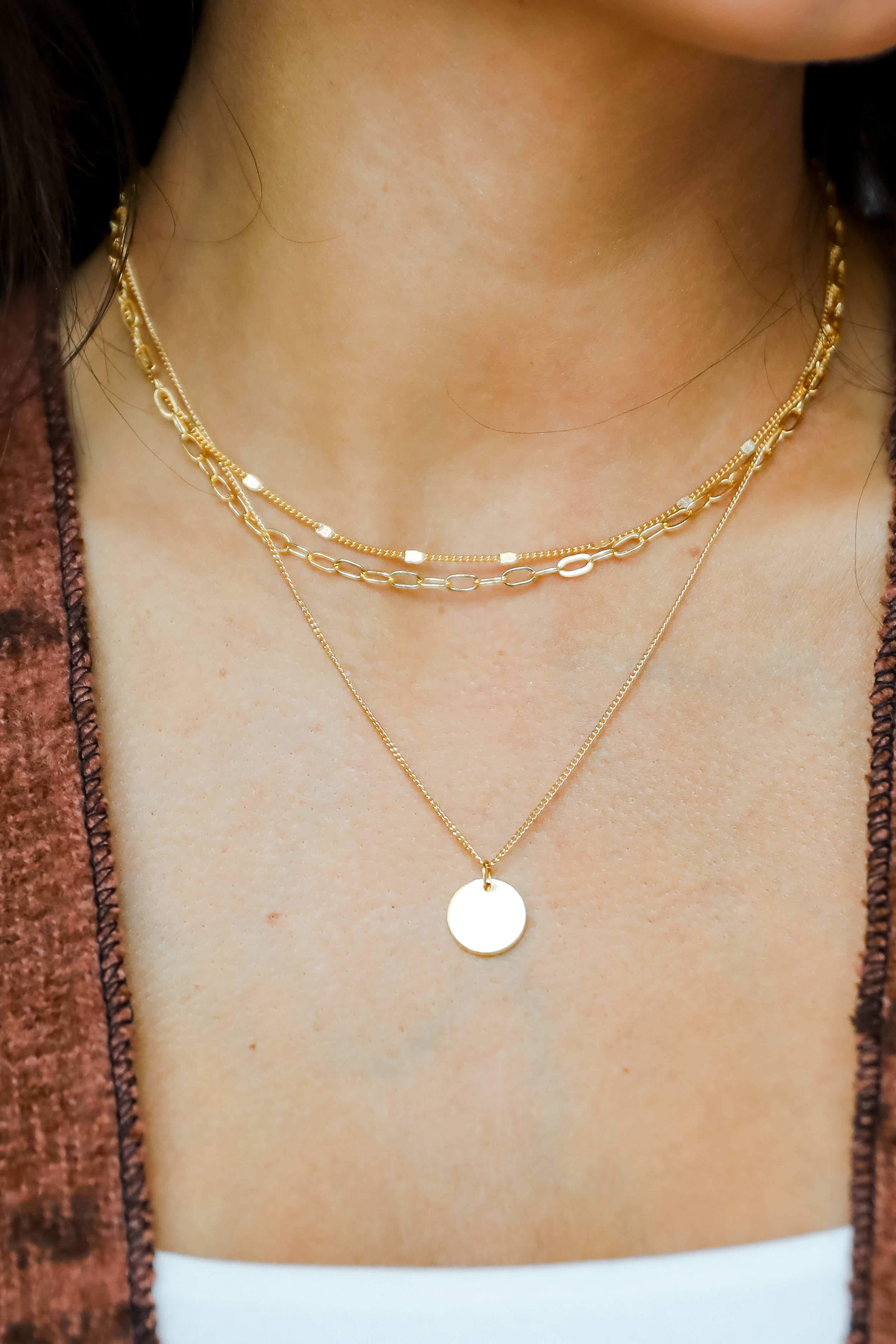 FINAL SALE - Ruby Gold Layered Chain Necklace