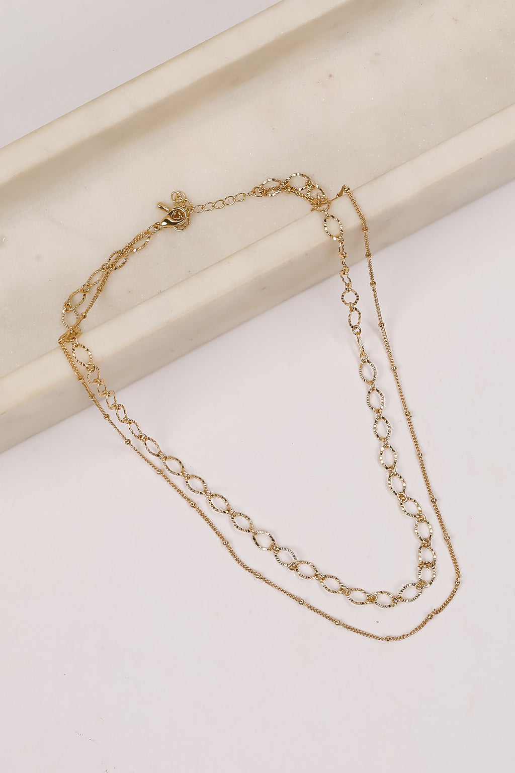 Lindsey Gold Layered Chain Necklace