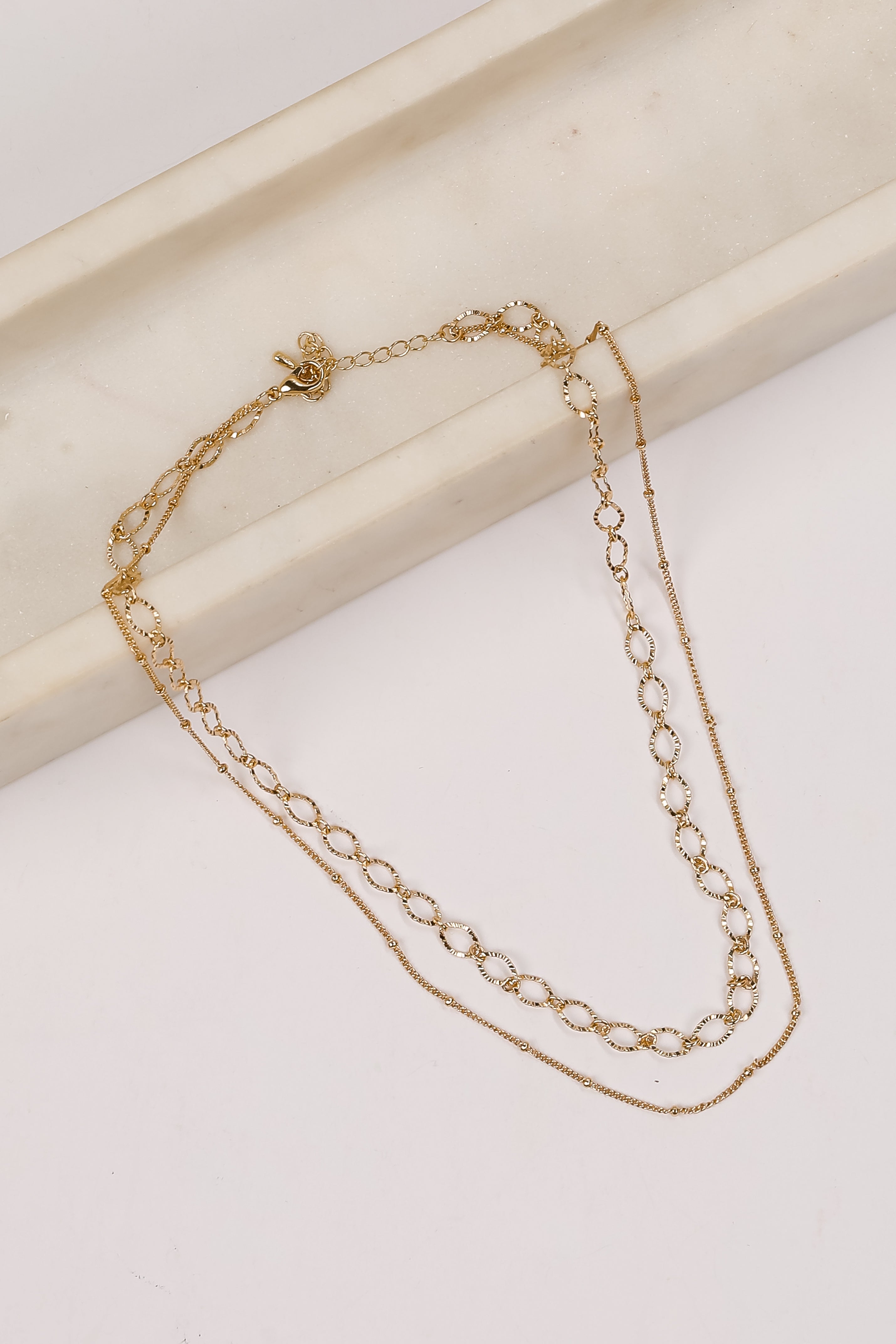 Lindsey Gold Layered Chain Necklace