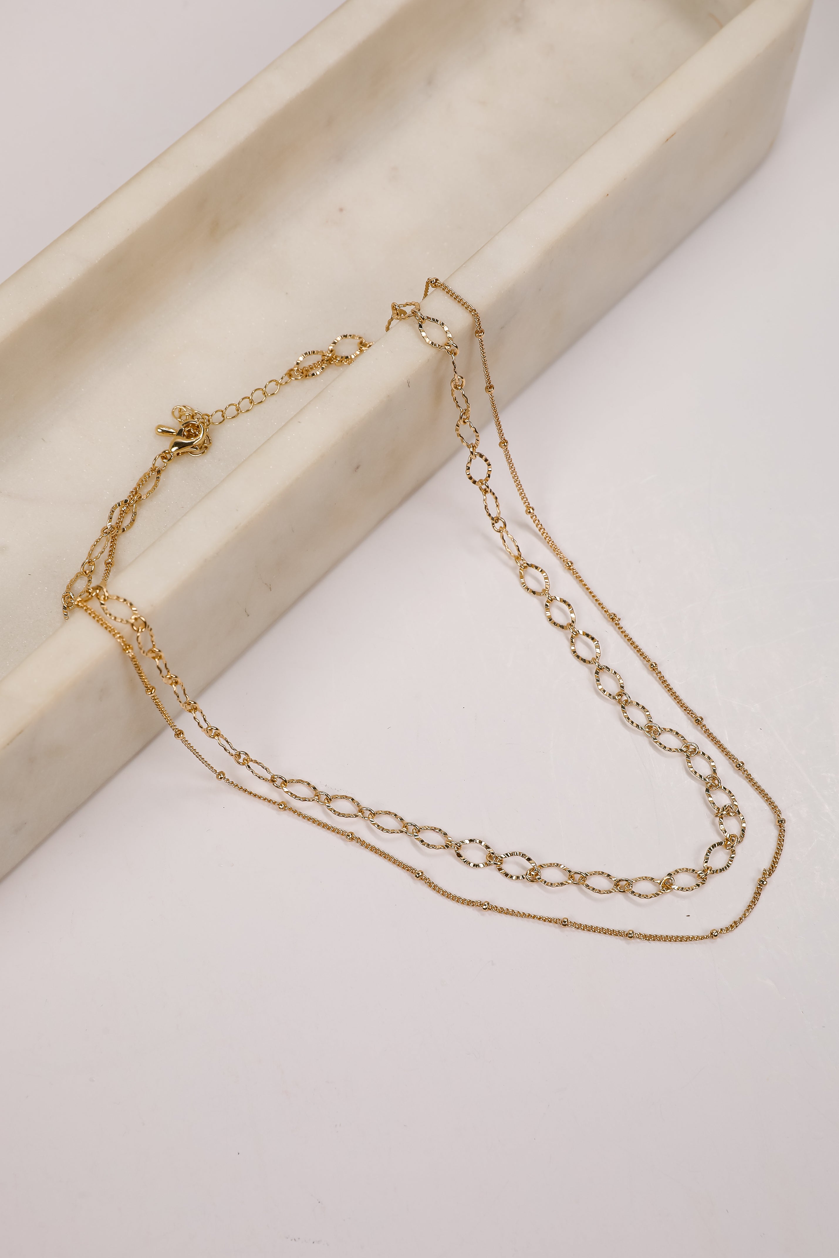 Lindsey Gold Layered Chain Necklace