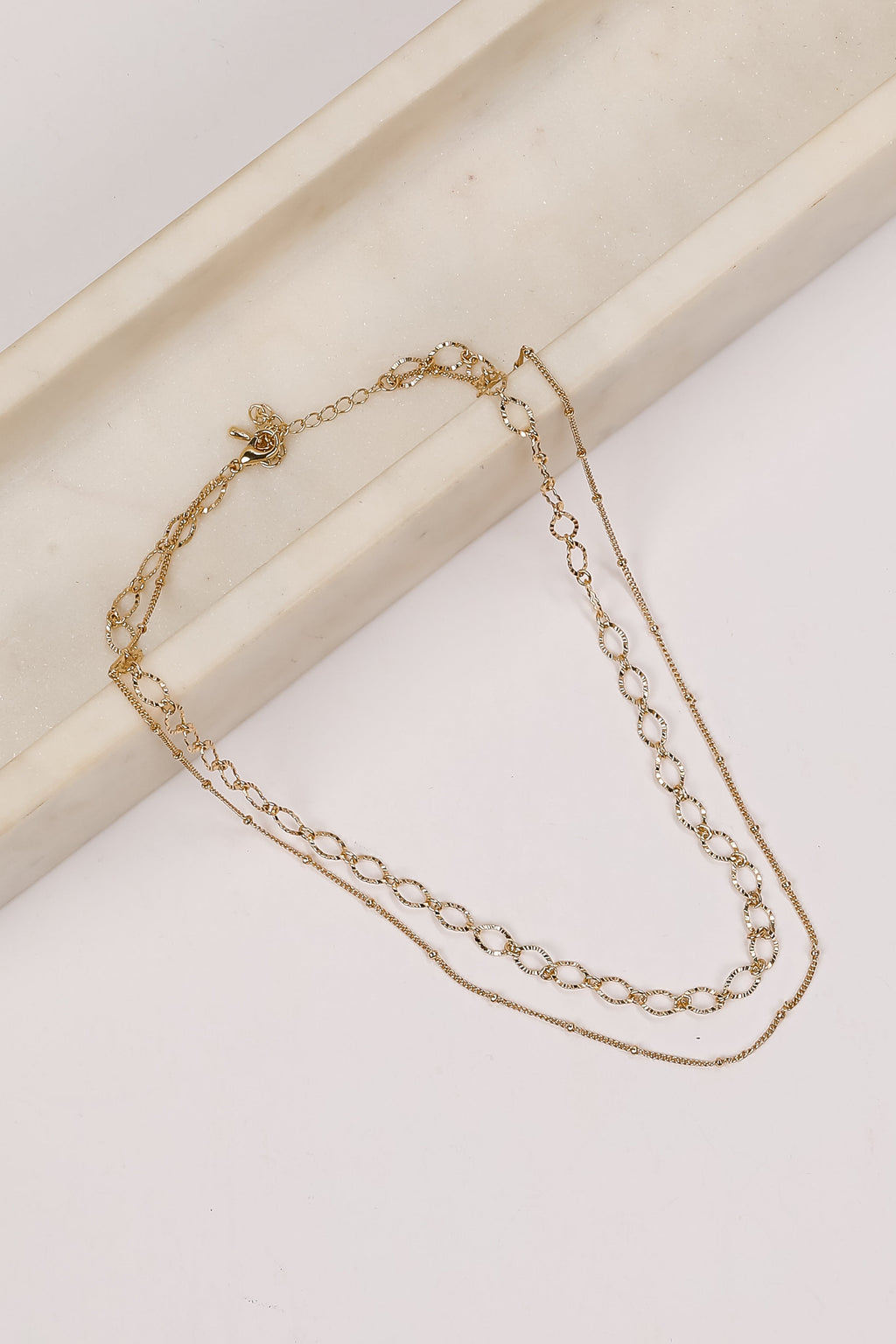 Lindsey Gold Layered Chain Necklace