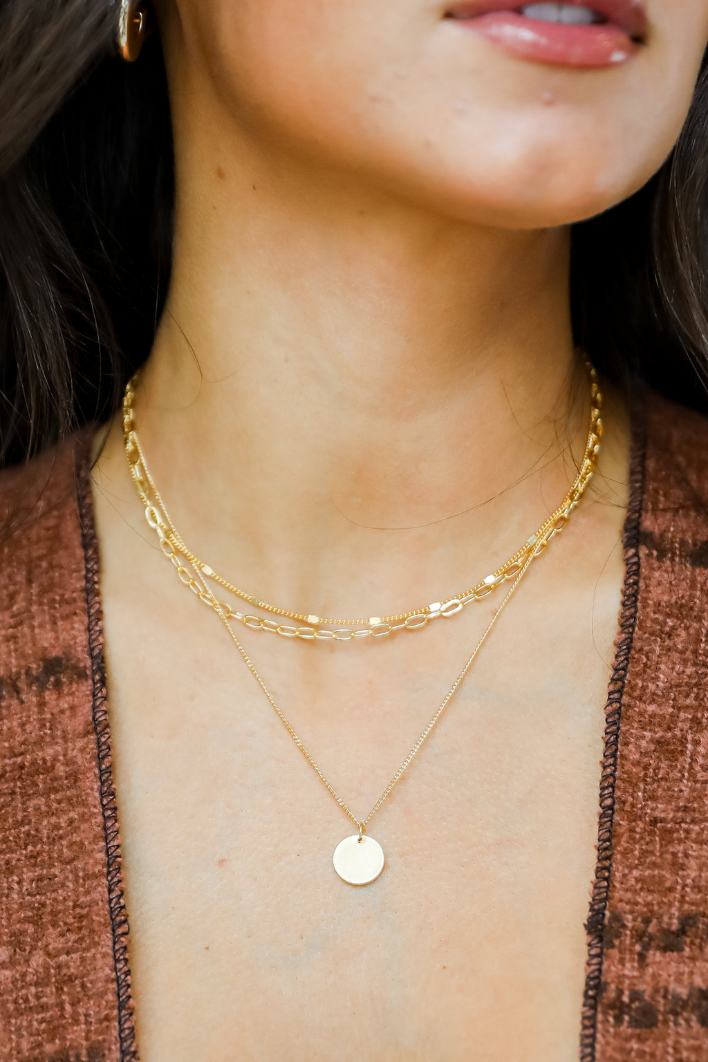 FINAL SALE - Ruby Gold Layered Chain Necklace