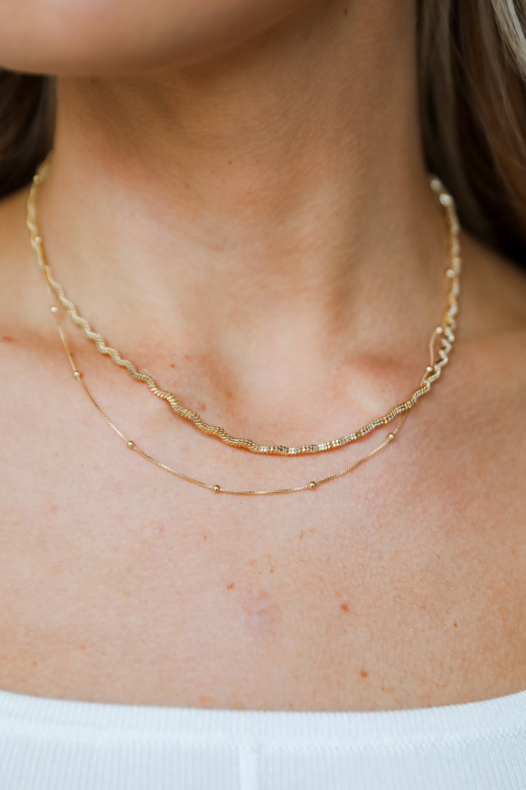 FINAL SALE - Aubree Gold Layered Chain Necklace