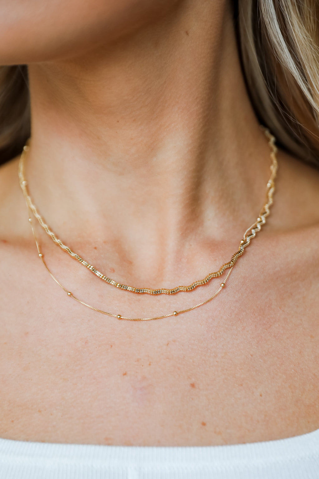 FINAL SALE - Aubree Gold Layered Chain Necklace