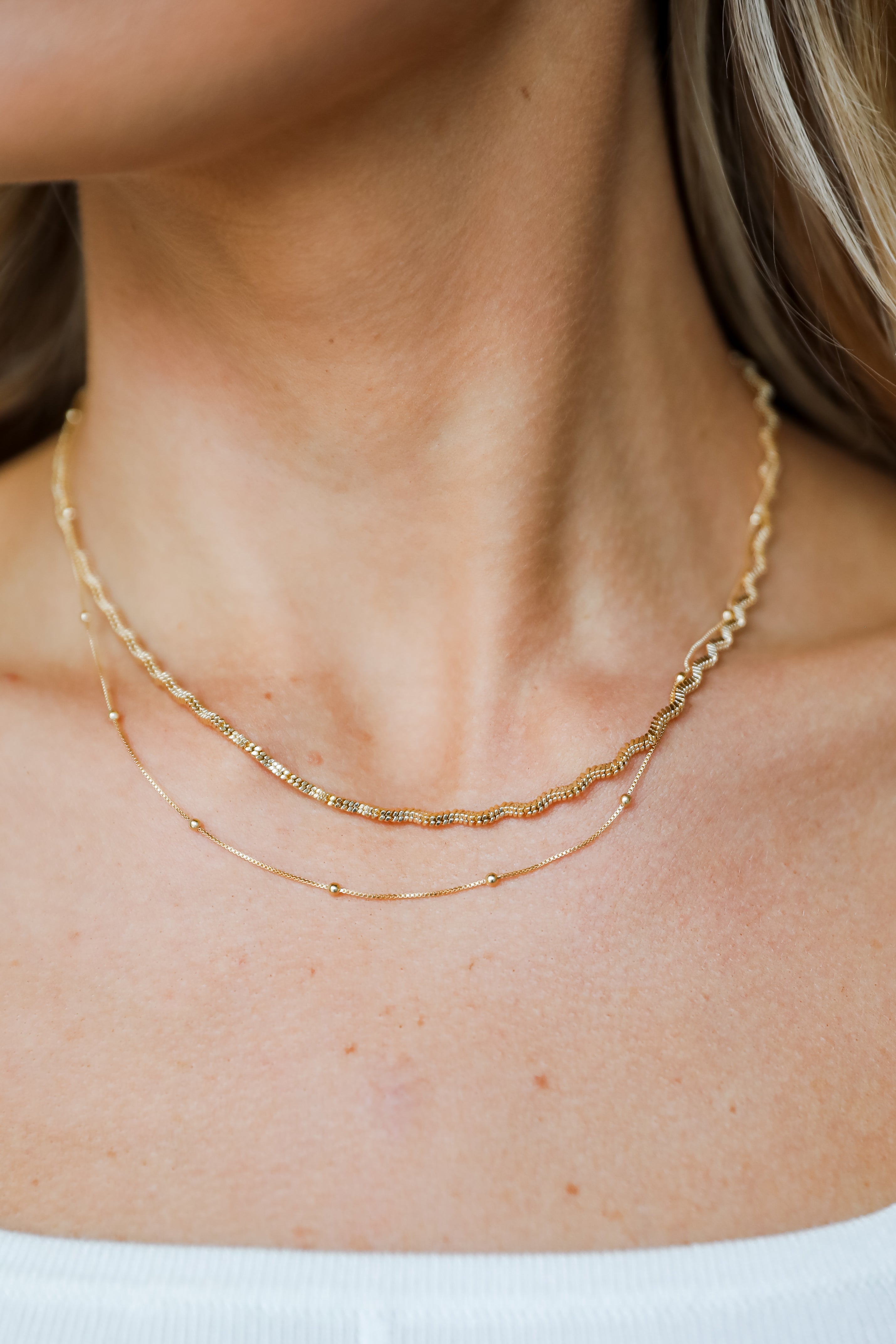 FINAL SALE - Aubree Gold Layered Chain Necklace