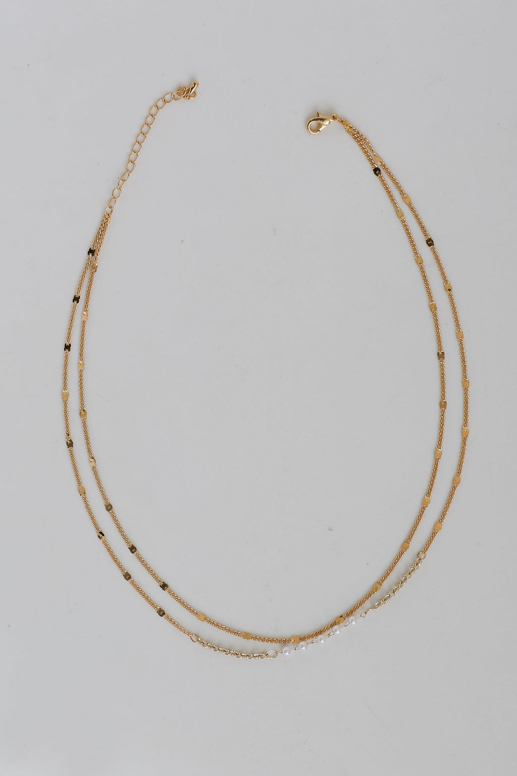 FINAL SALE - Emma Gold Pearl Layered Chain Necklace