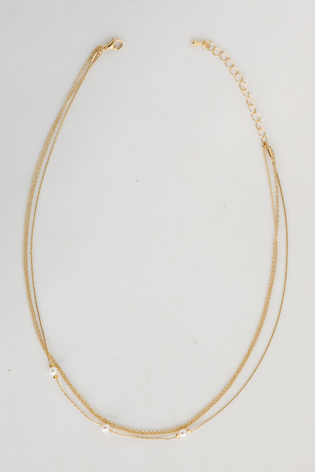 FINAL SALE - Reece Gold Pearl Layered Chain Necklace