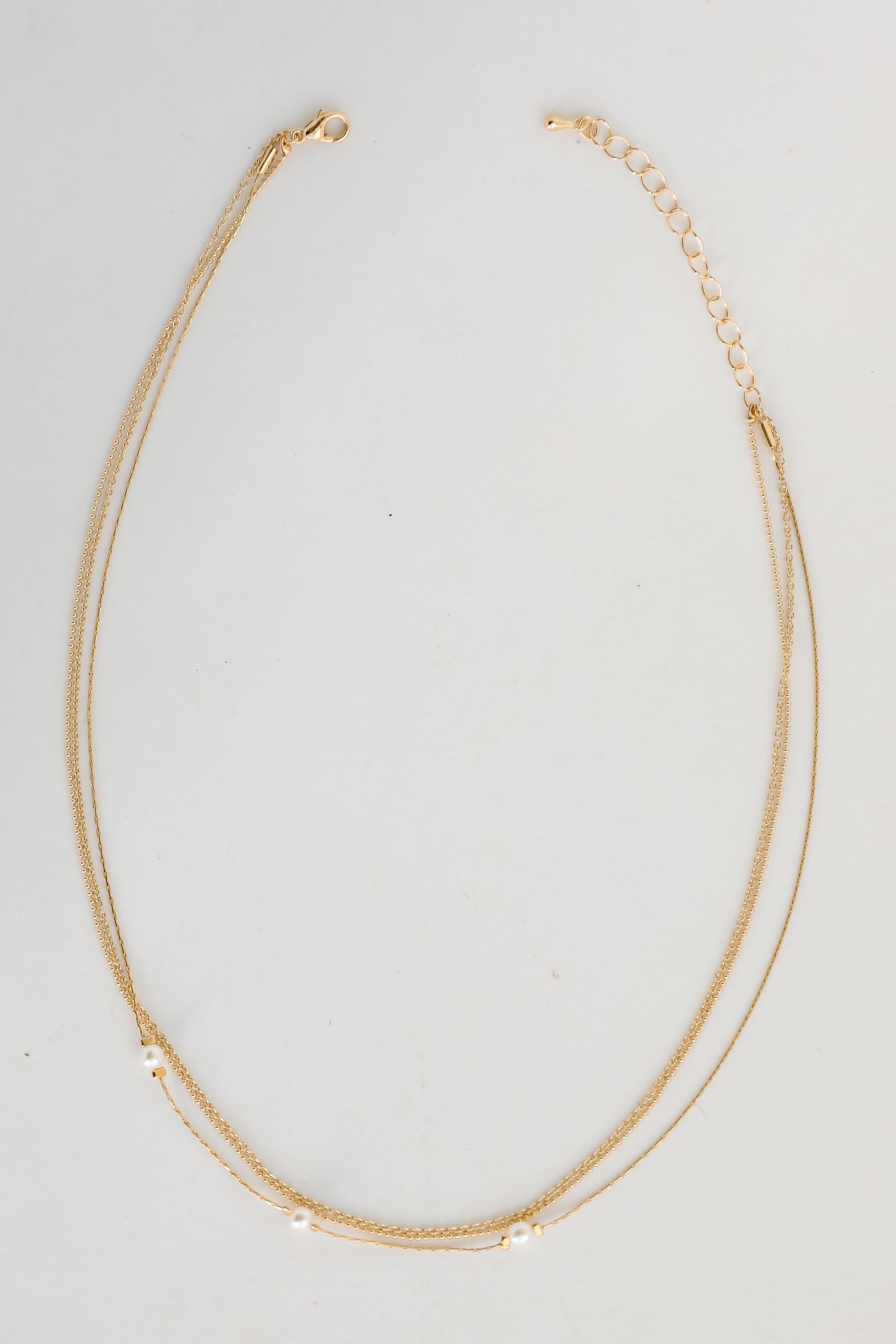 FINAL SALE - Reece Gold Pearl Layered Chain Necklace