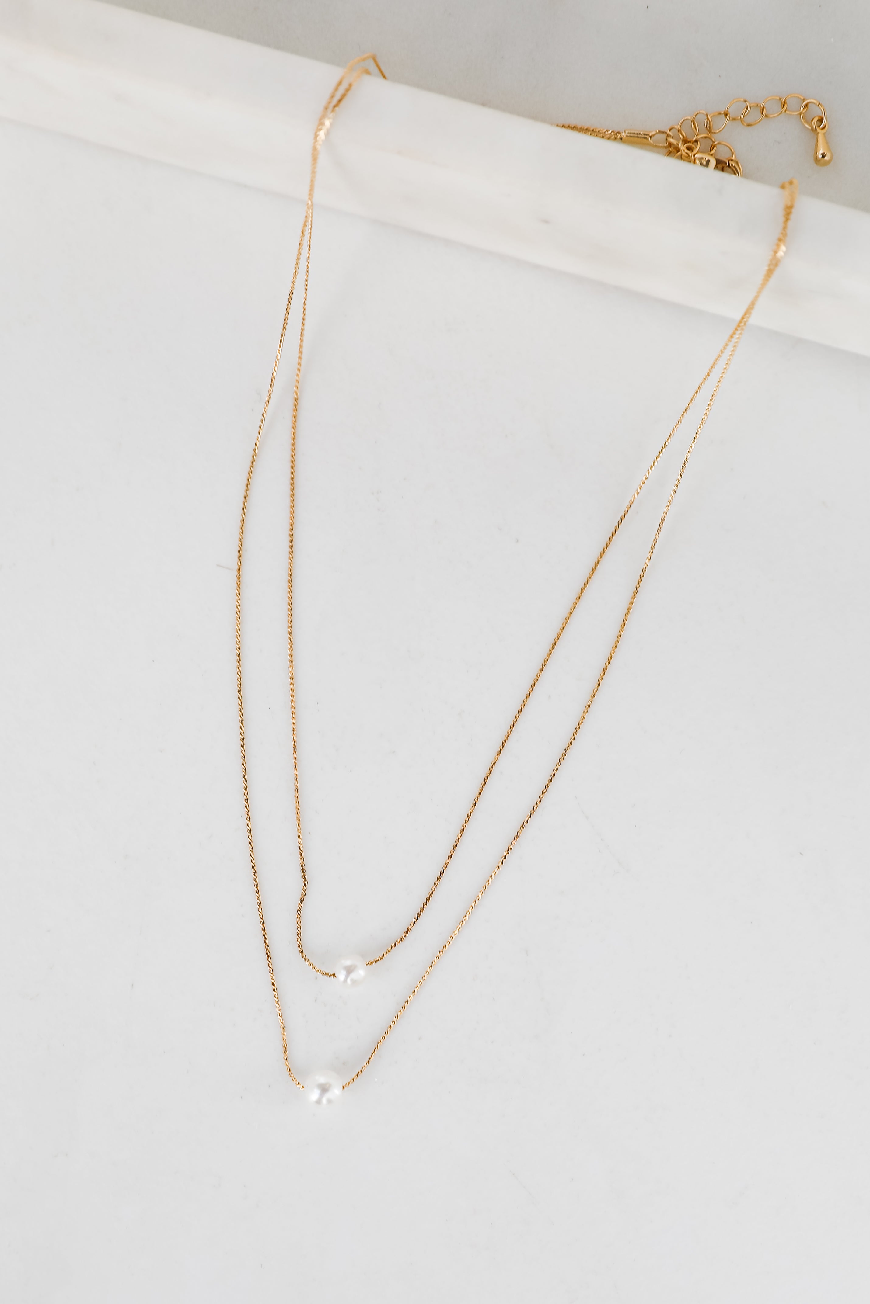 Hazel Gold Layered Pearl Necklace