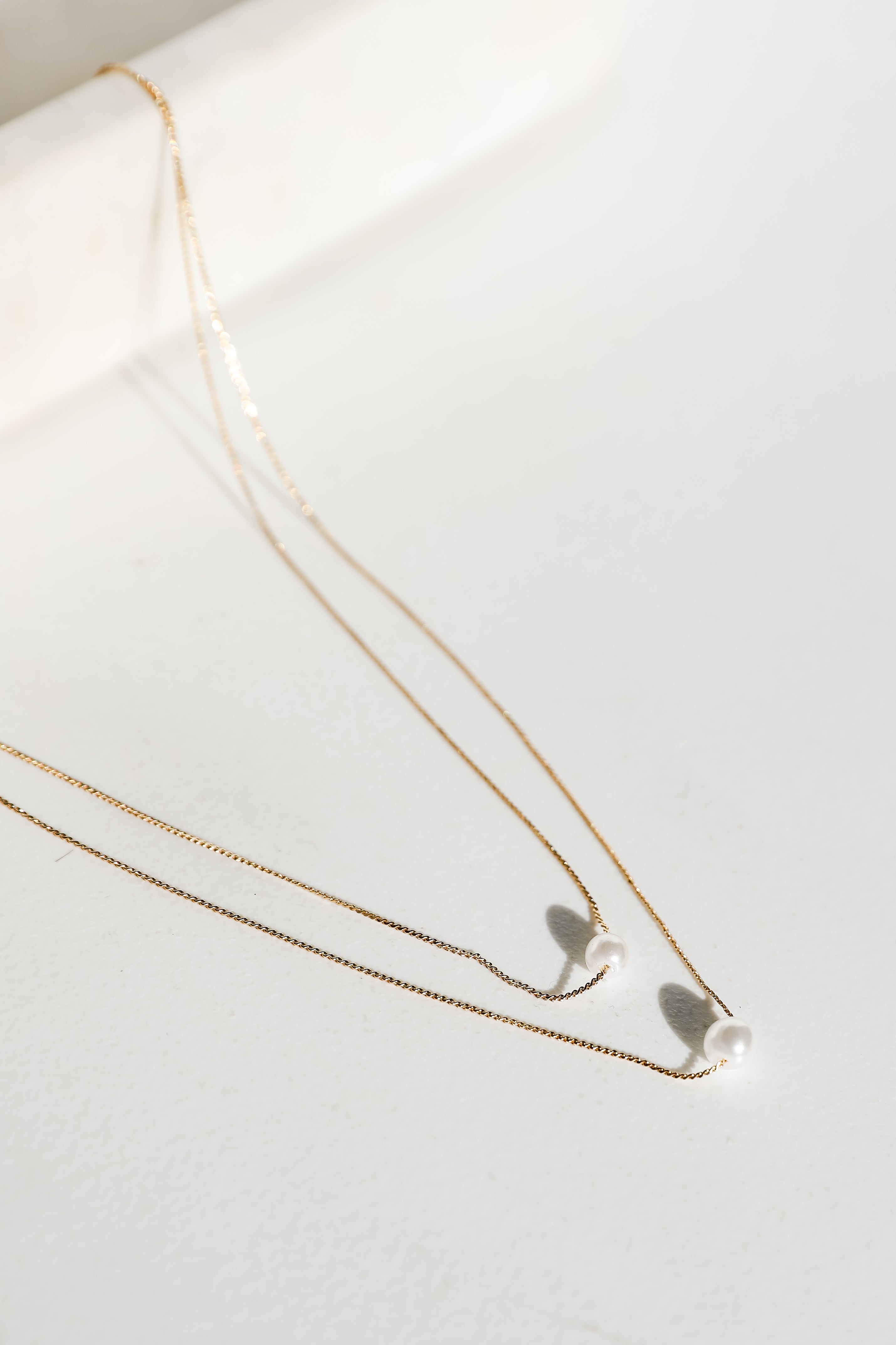 Hazel Gold Layered Pearl Necklace