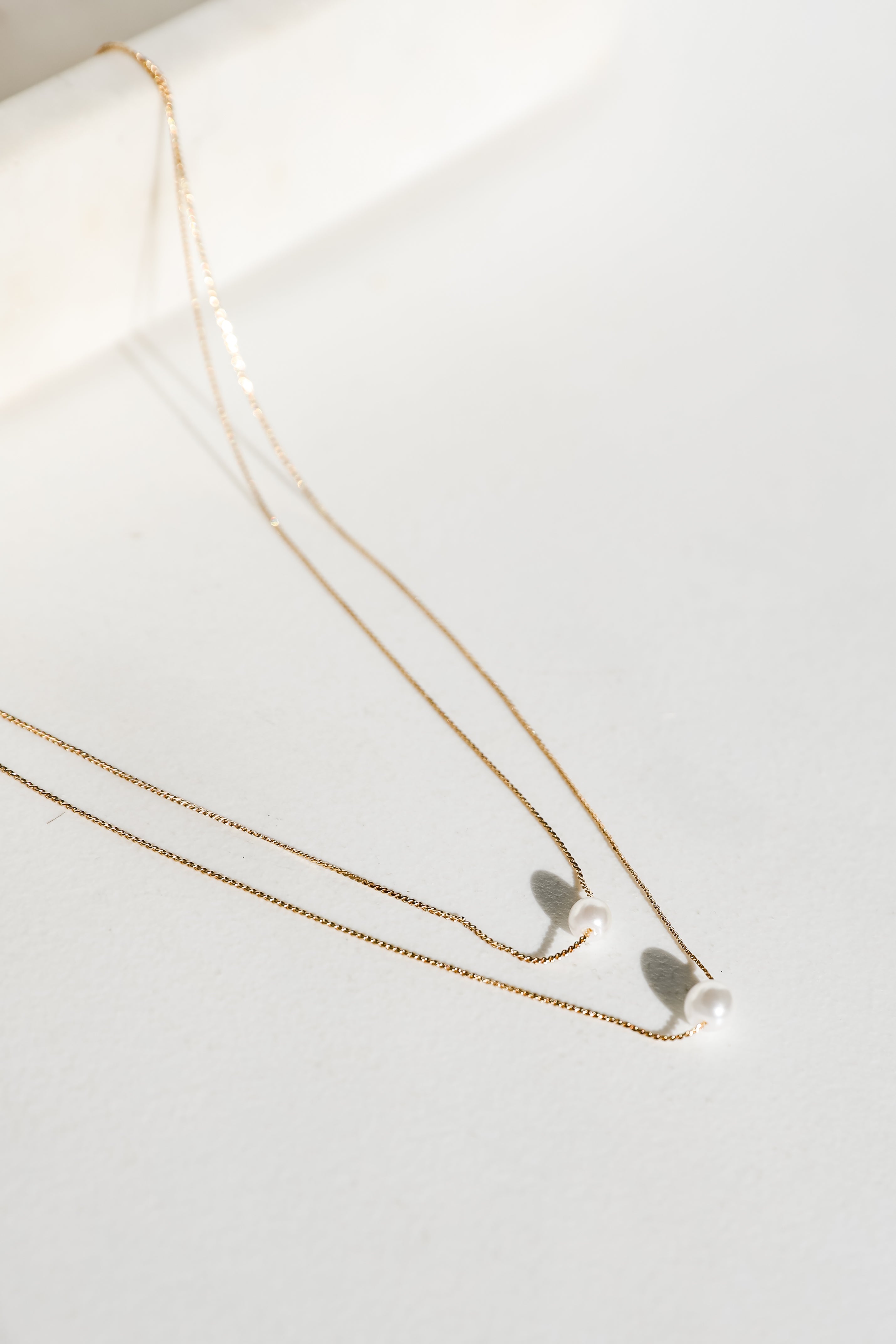 Hazel Gold Layered Pearl Necklace