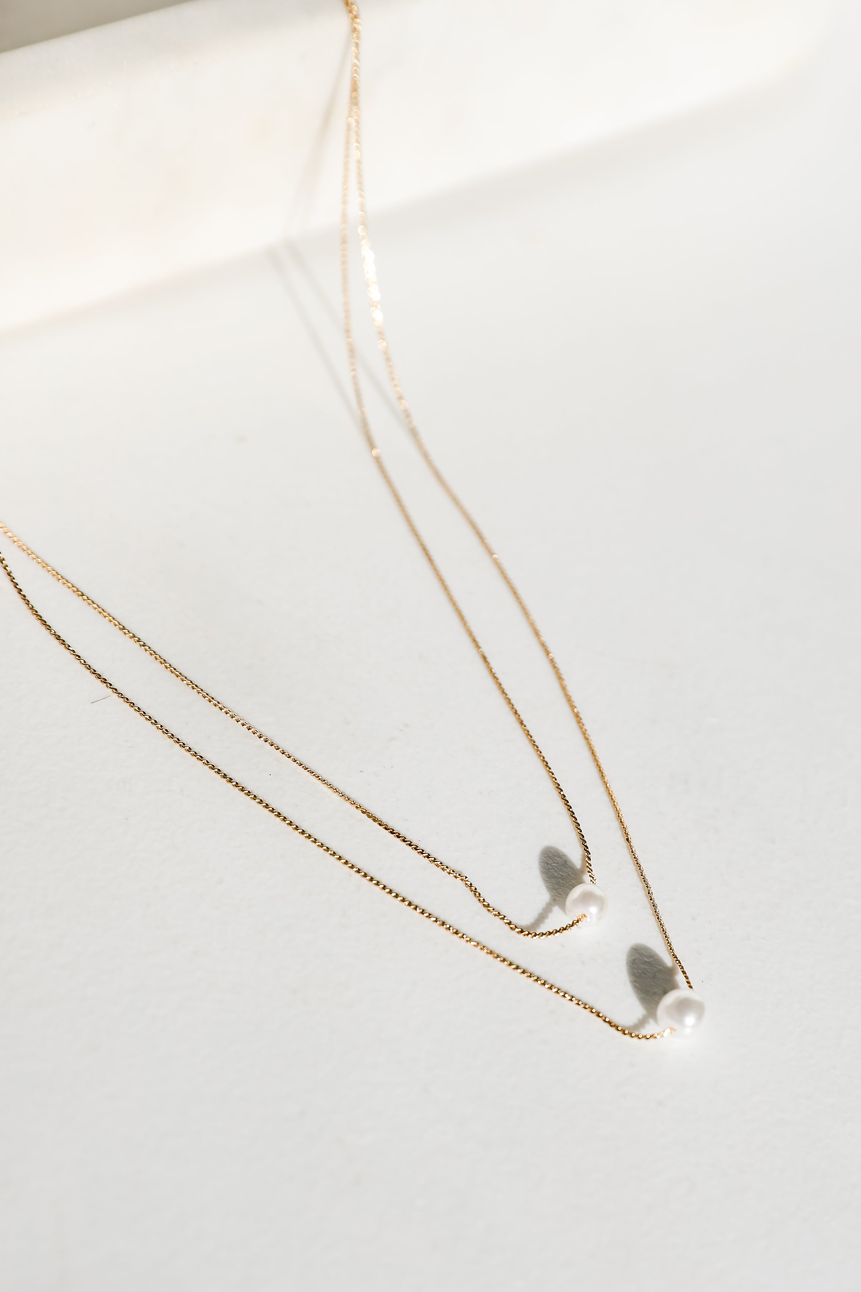 Hazel Gold Layered Pearl Necklace