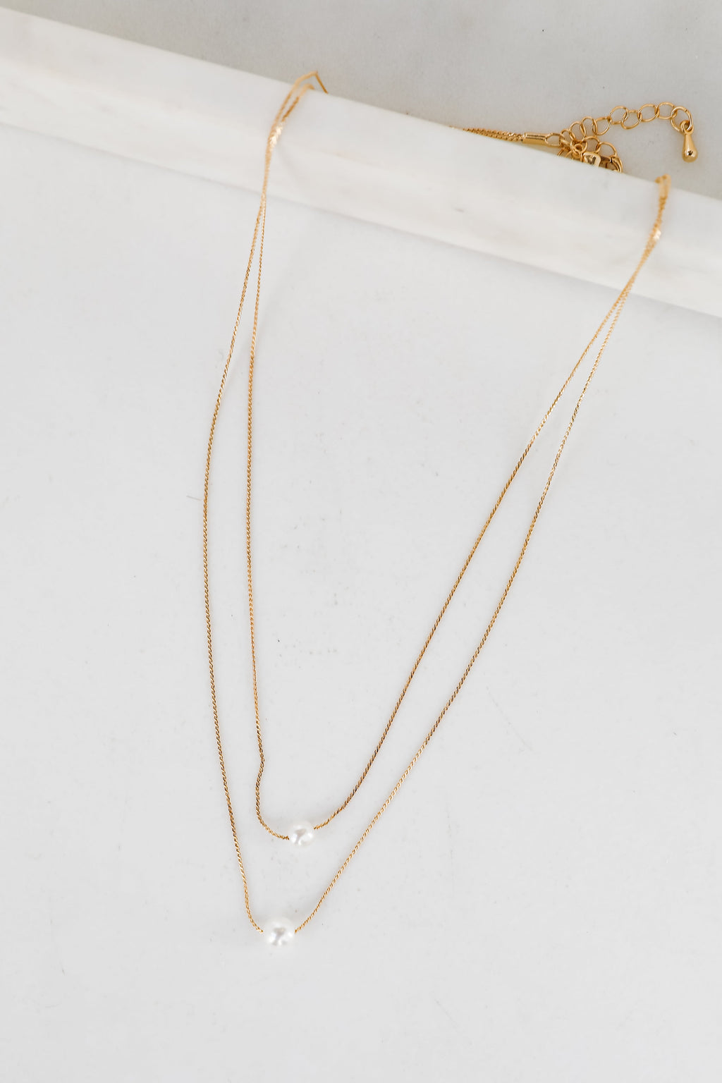 Hazel Gold Layered Pearl Necklace