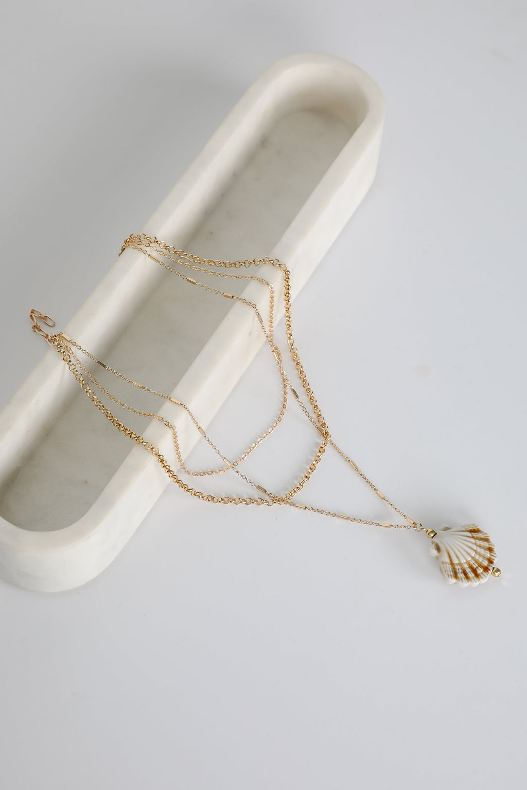 Marina Gold Layered Seashell Charm Necklace