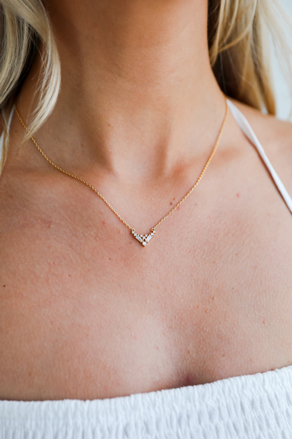 FINAL SALE - Leah Gold Rhinestone Charm Necklace