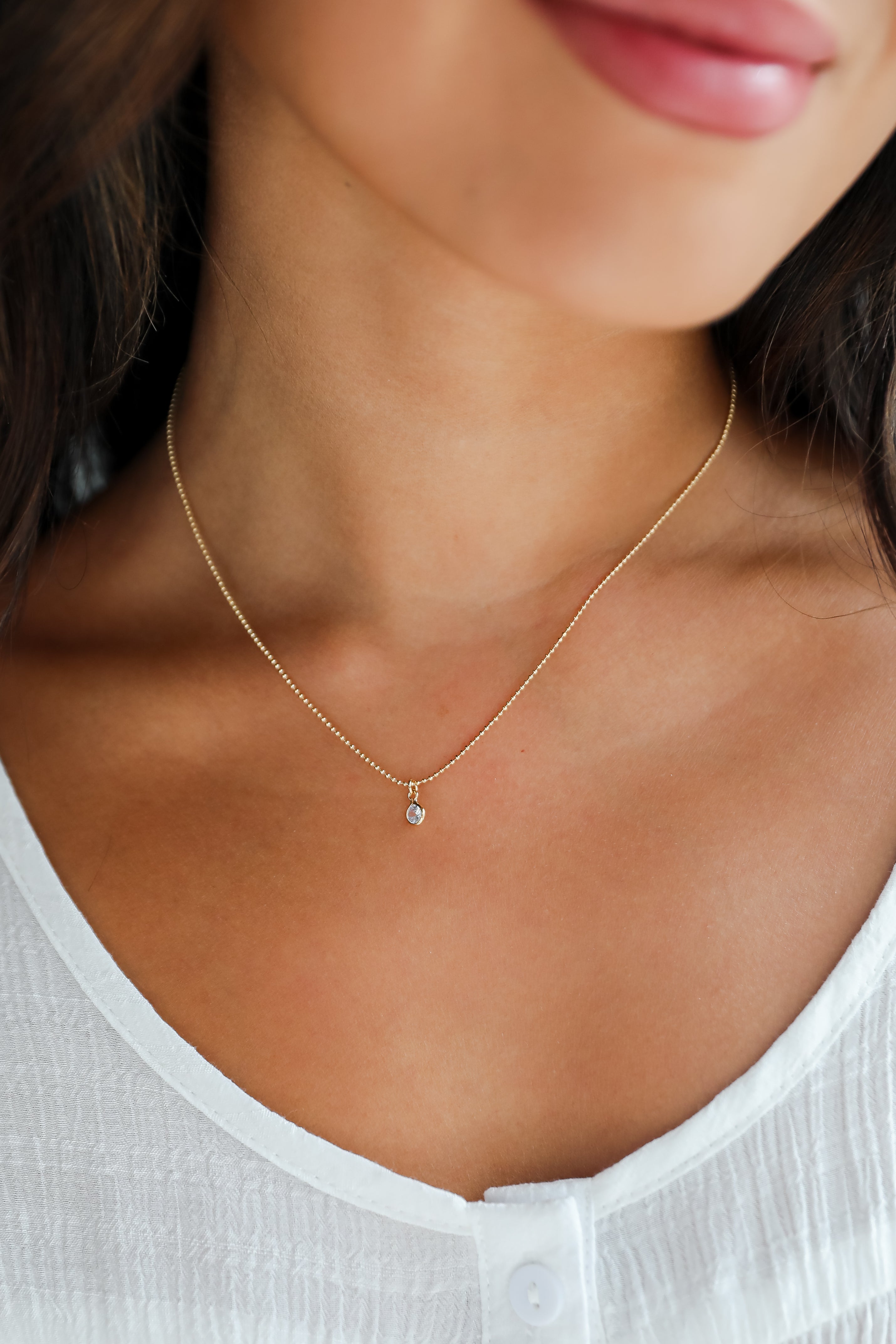 FINAL SALE - Scarlett Gold Rhinestone Charm Necklace