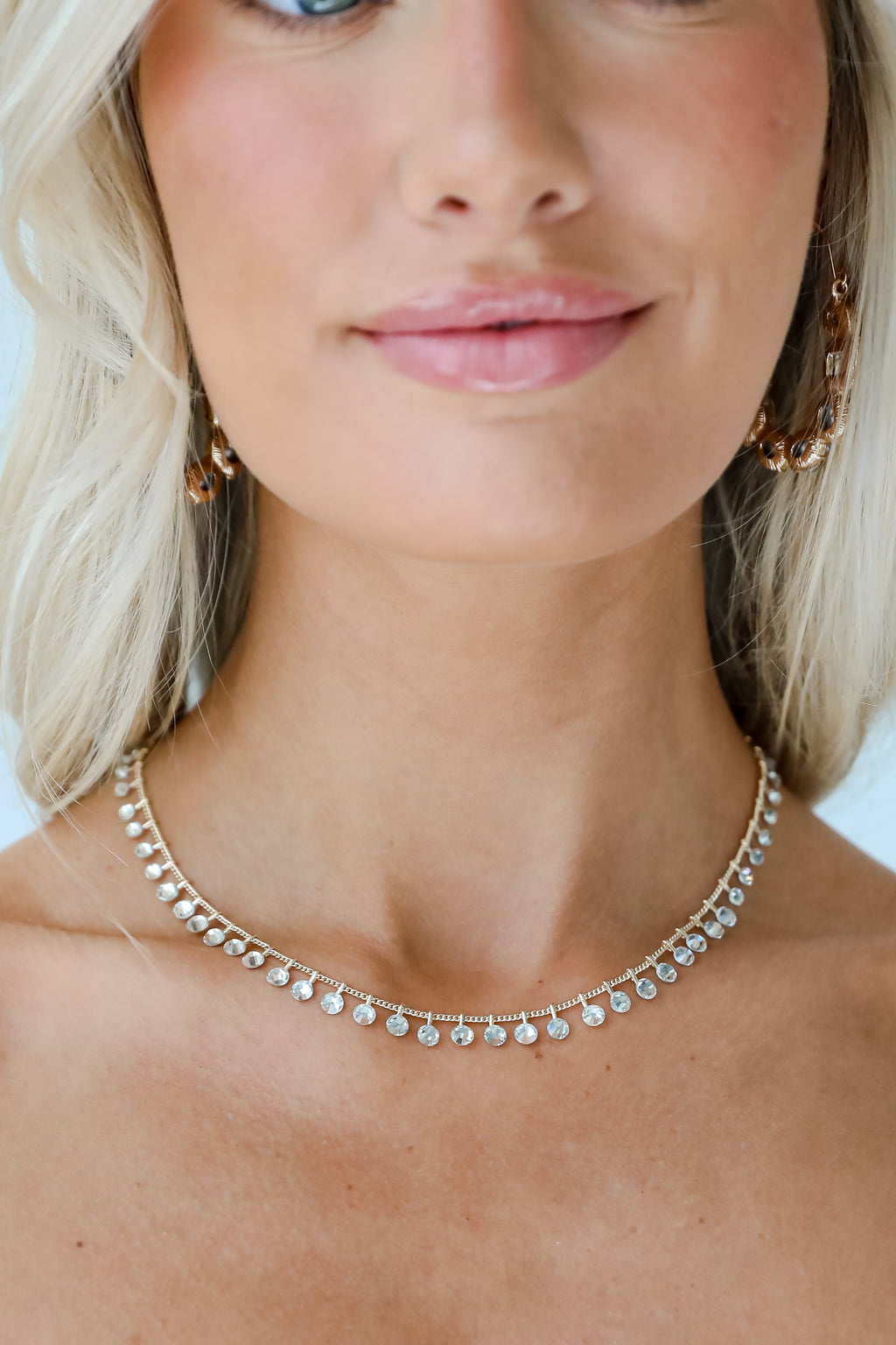 FINAL SALE - Riley Gold Rhinestone Chain Necklace